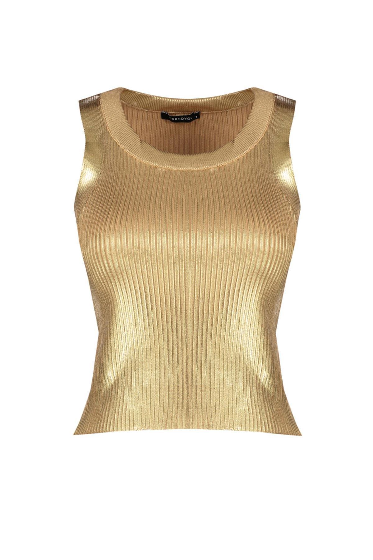 Gold Crew Neck Blouse, , large image number 5