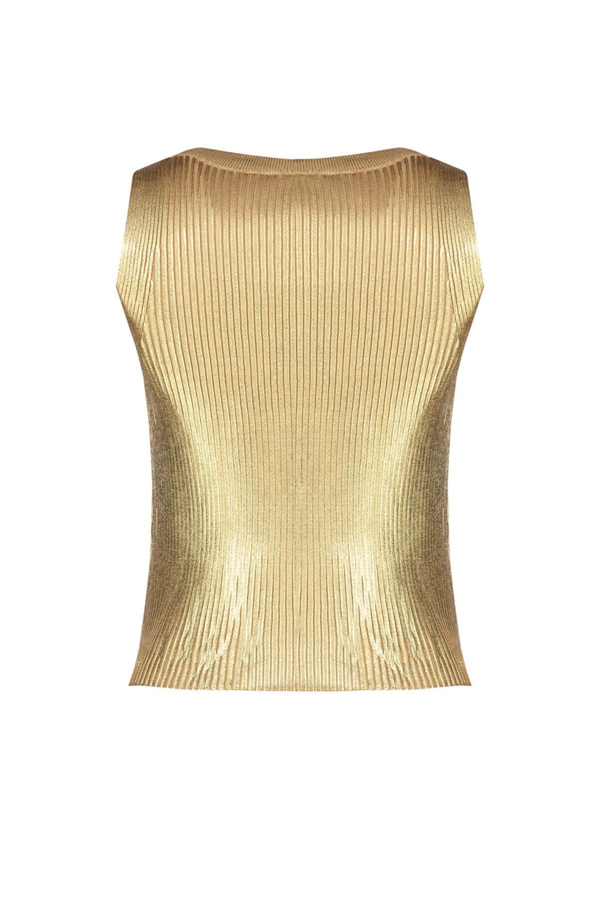 Gold Crew Neck Blouse, , large image number 6