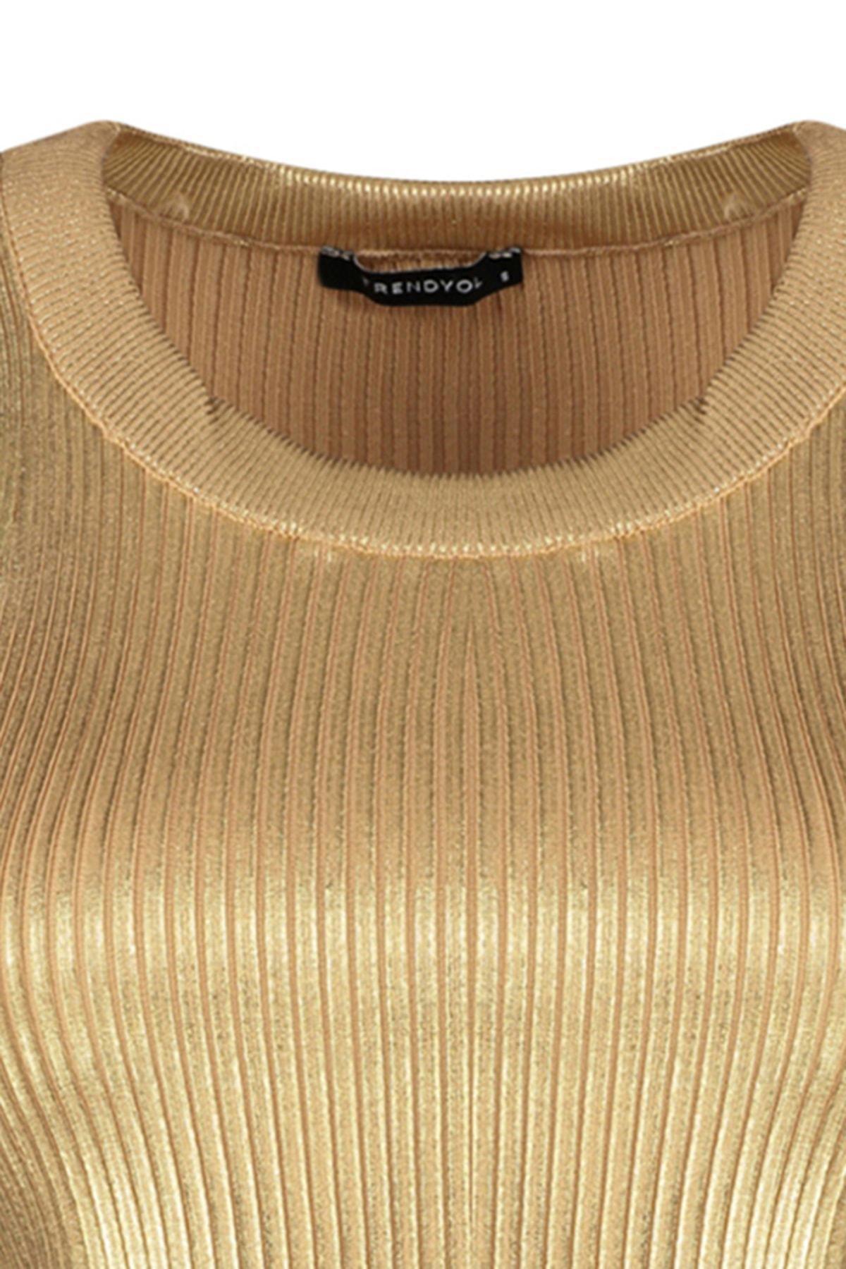 Gold Crew Neck Blouse, , large image number 7