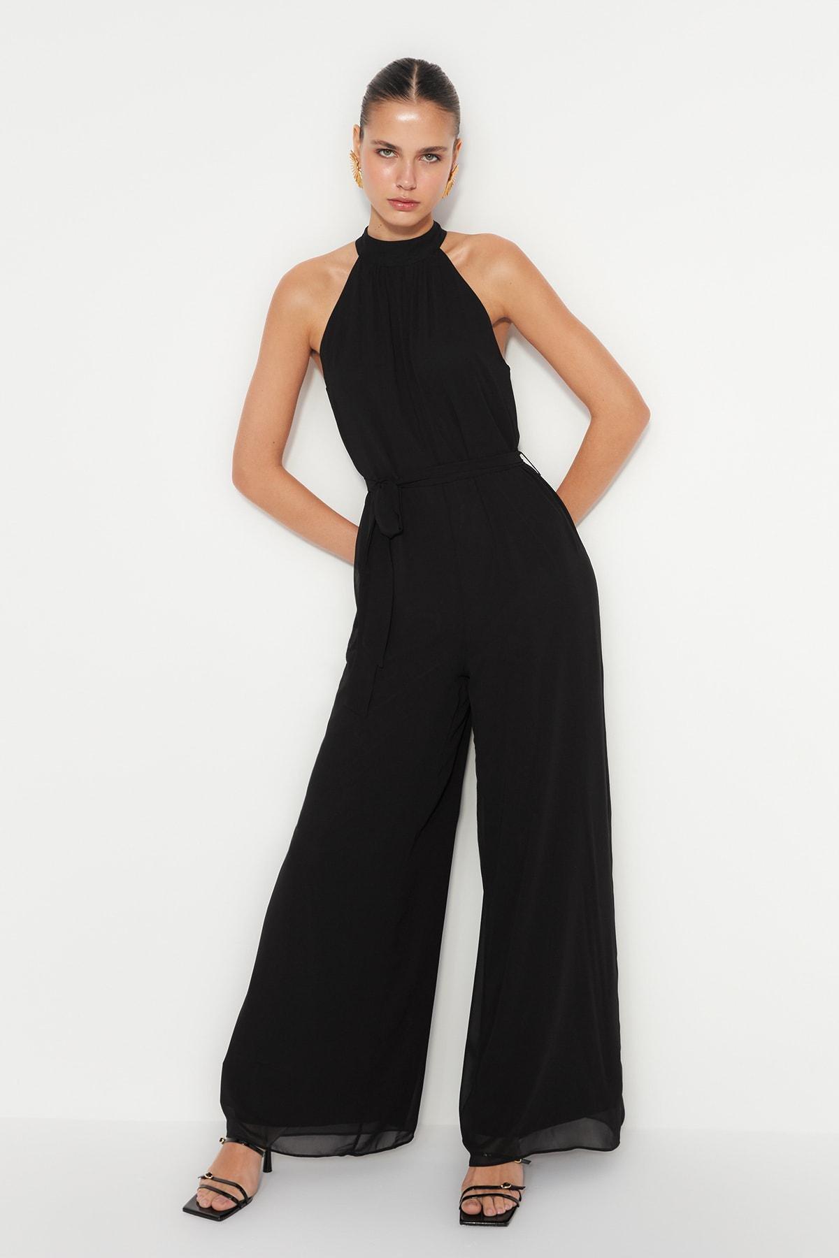 Black Halter neck Jumpsuit, , large image number 2