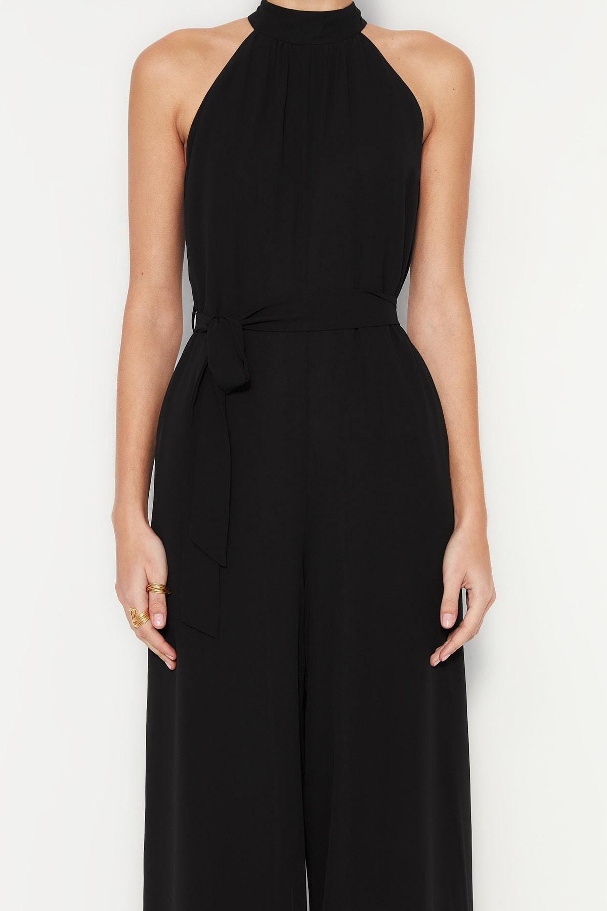 Black Halter neck Jumpsuit, , large image number 3