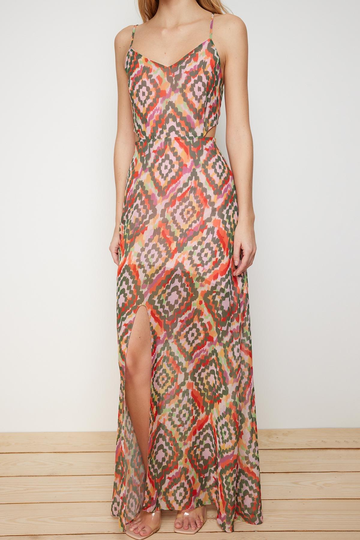 Multicolour Slit Detailed Dress, , large image number 3