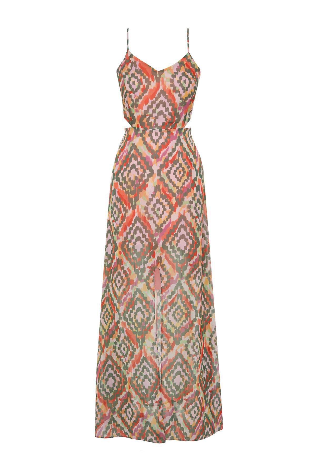 Multicolour Slit Detailed Dress, , large image number 5