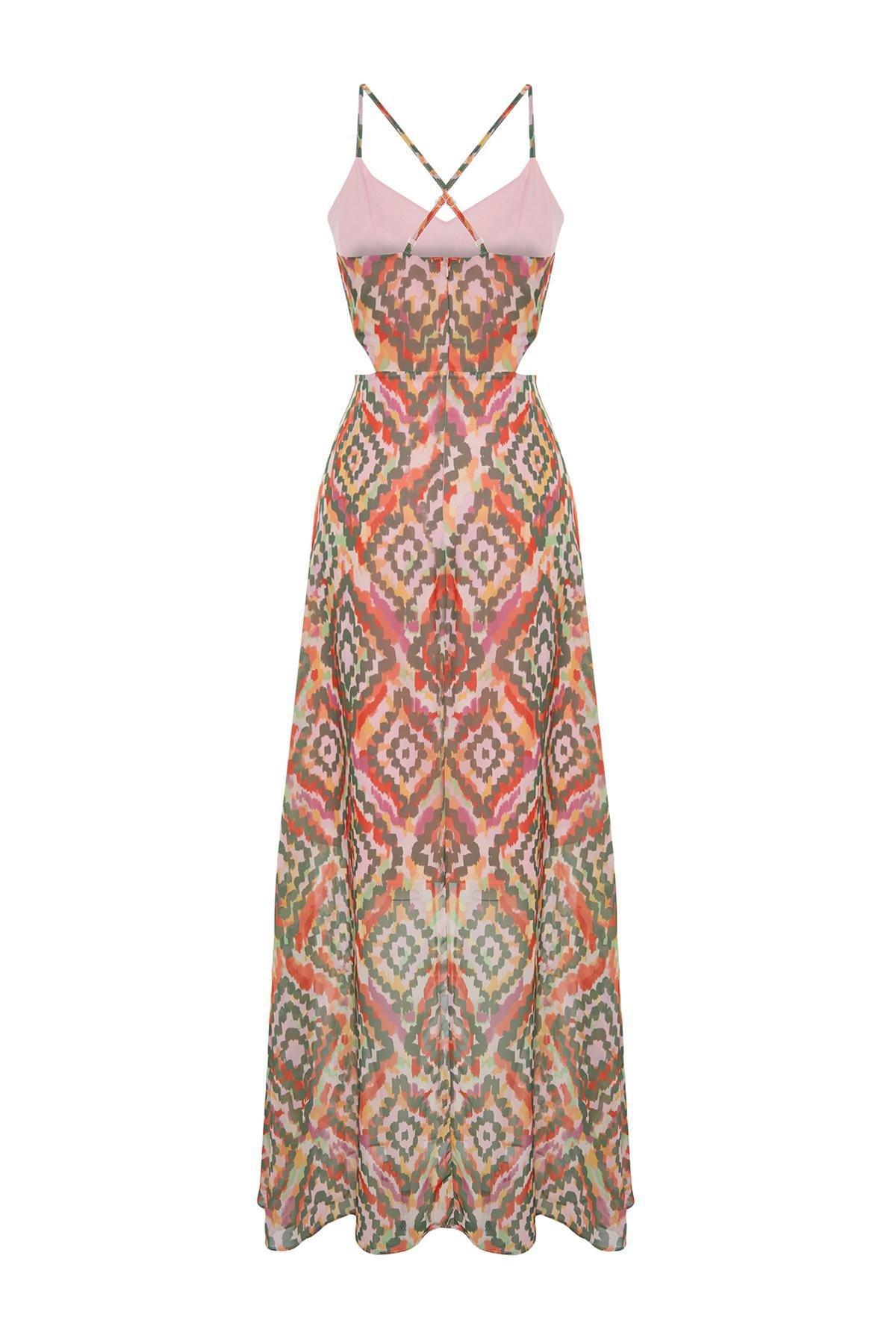 Multicolour Slit Detailed Dress, , large image number 6