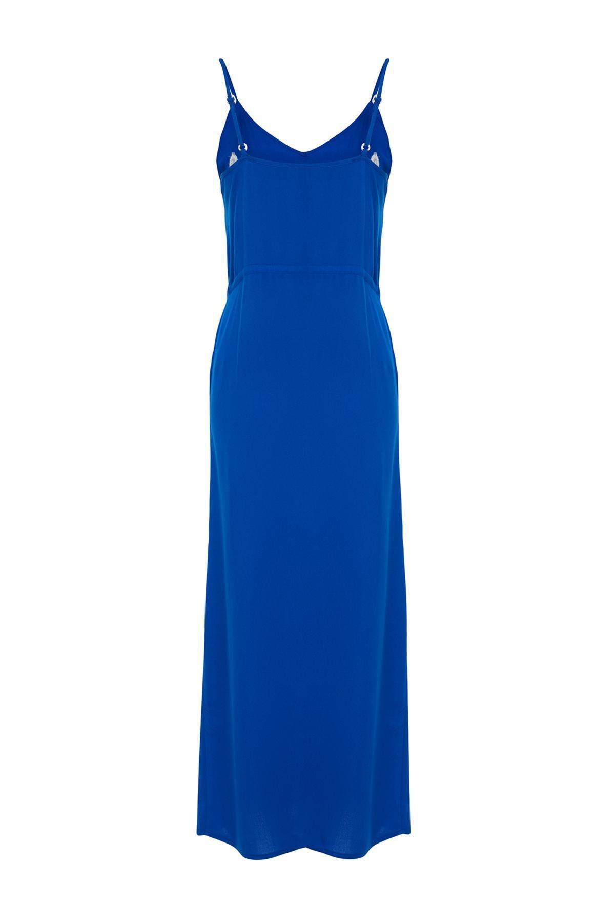 Indigo Embroidered Skater Midi Dress, , large image number 5
