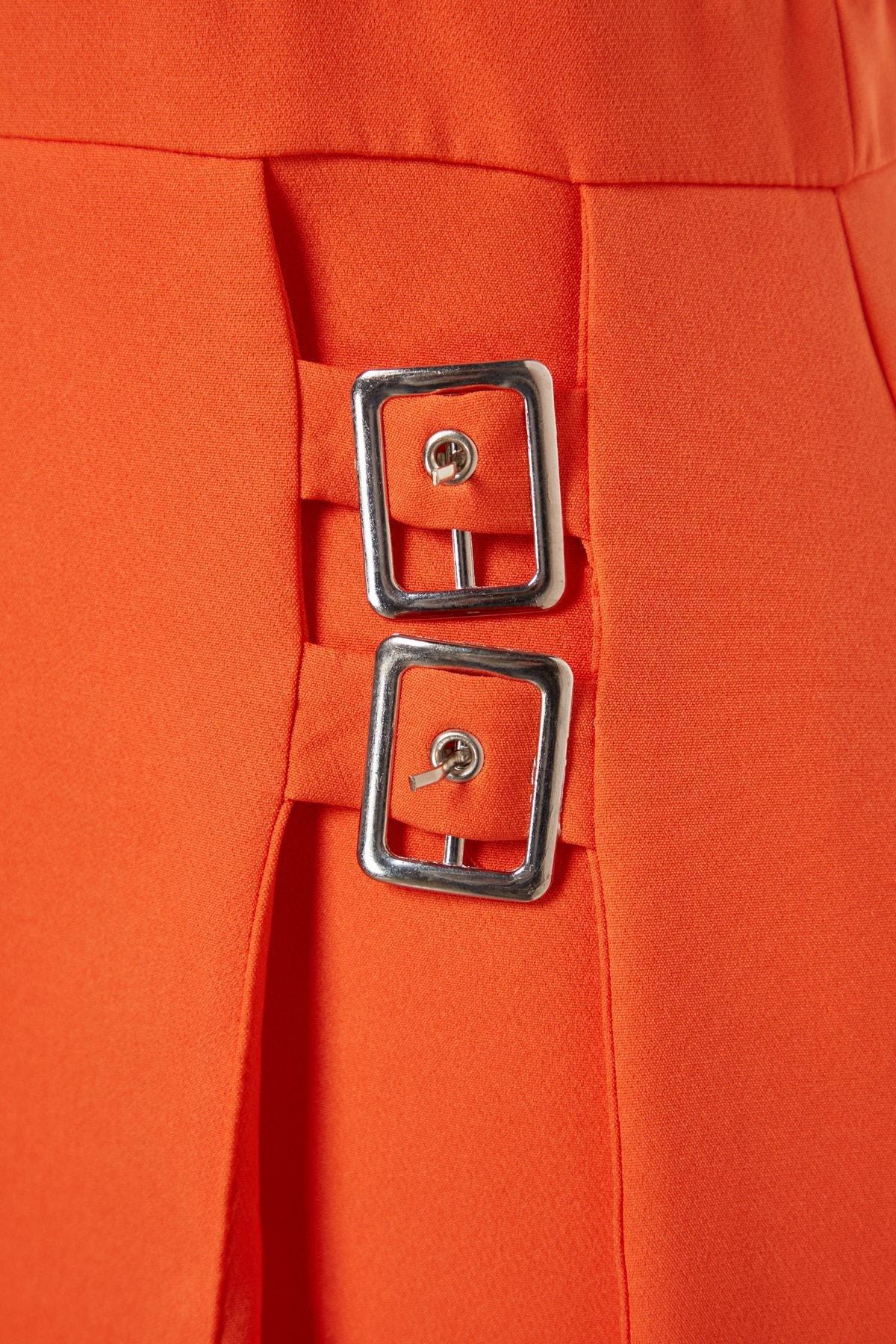 Orange Crew Neck Jumpsuit, , large image number 5