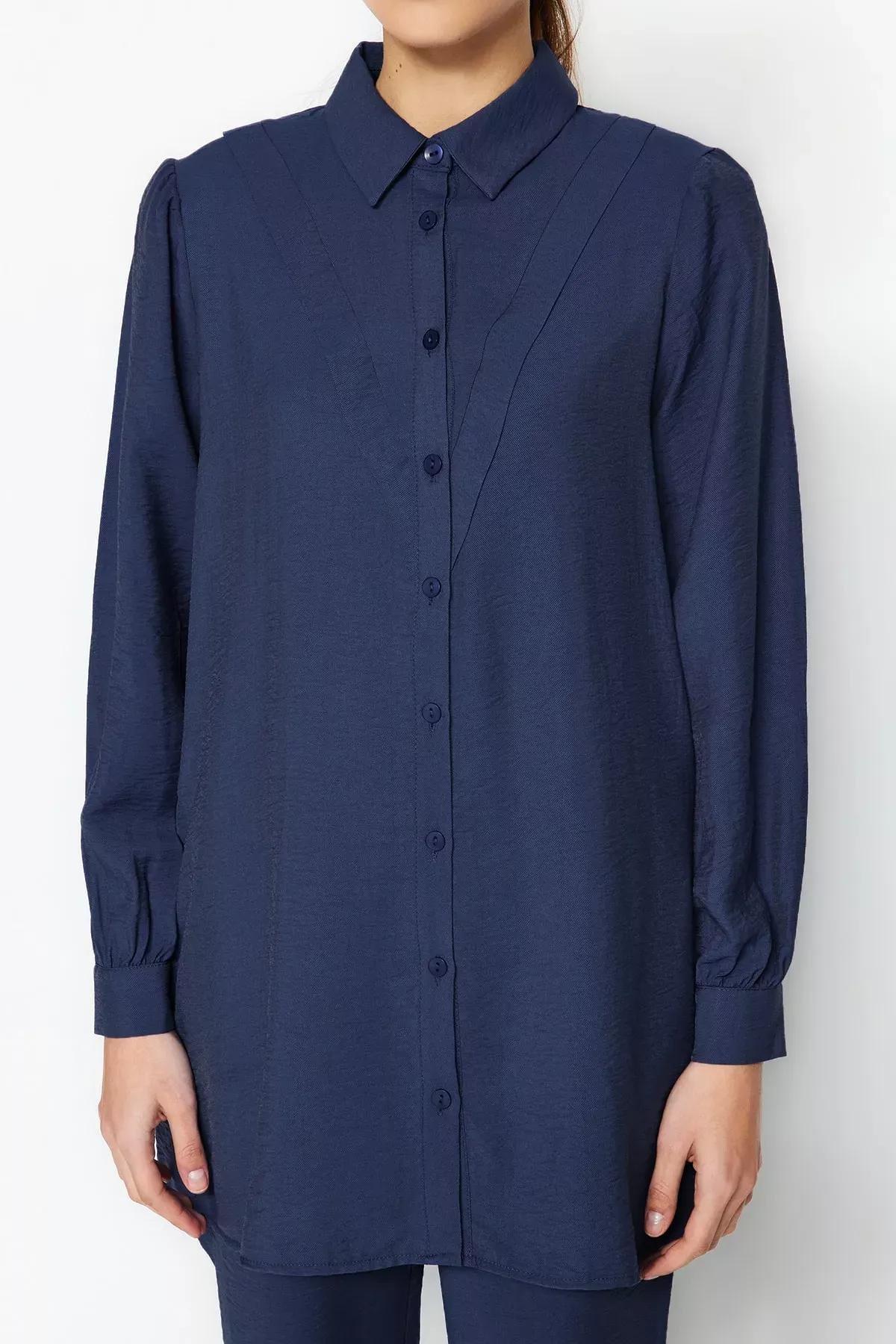 Navy Shirt Collar Co-Ord Set, , large image number 3