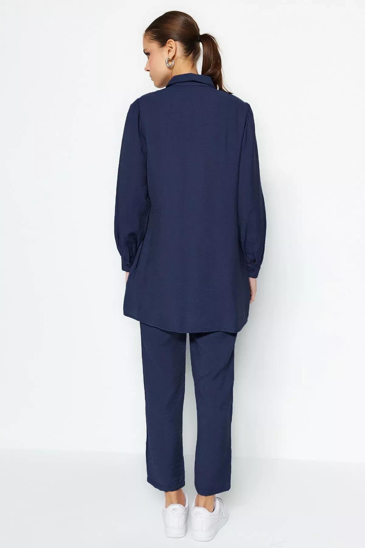 Navy Shirt Collar Co-Ord Set, , large image number 5