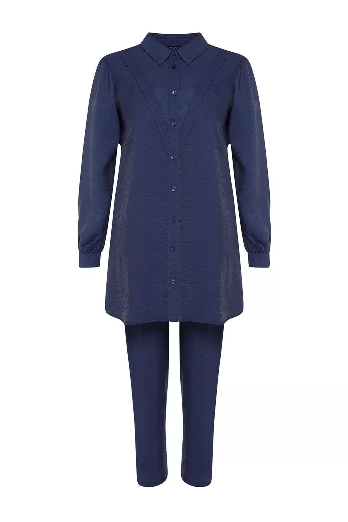 Navy Shirt Collar Co-Ord Set, , large image number 6