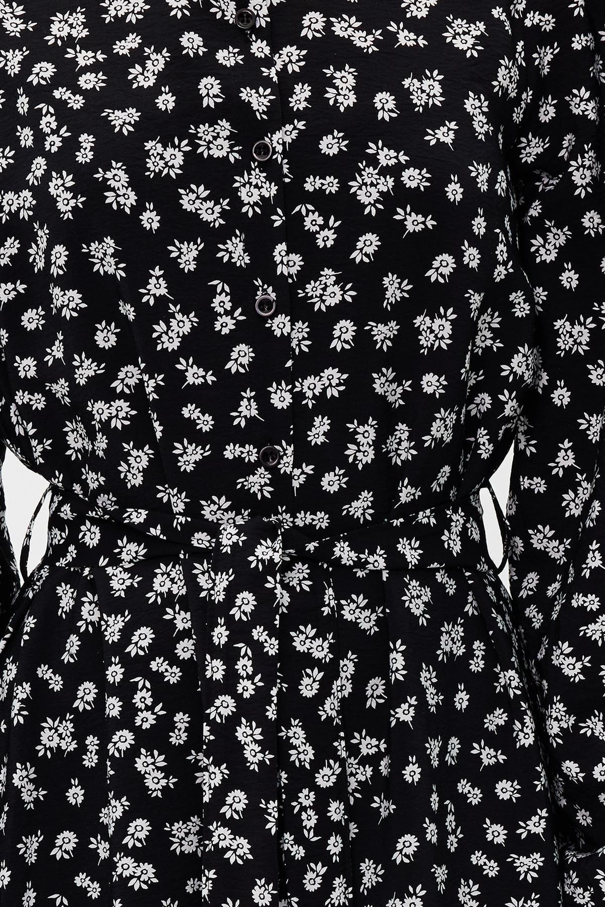 Black Belted Floral Dress, , large image number 4