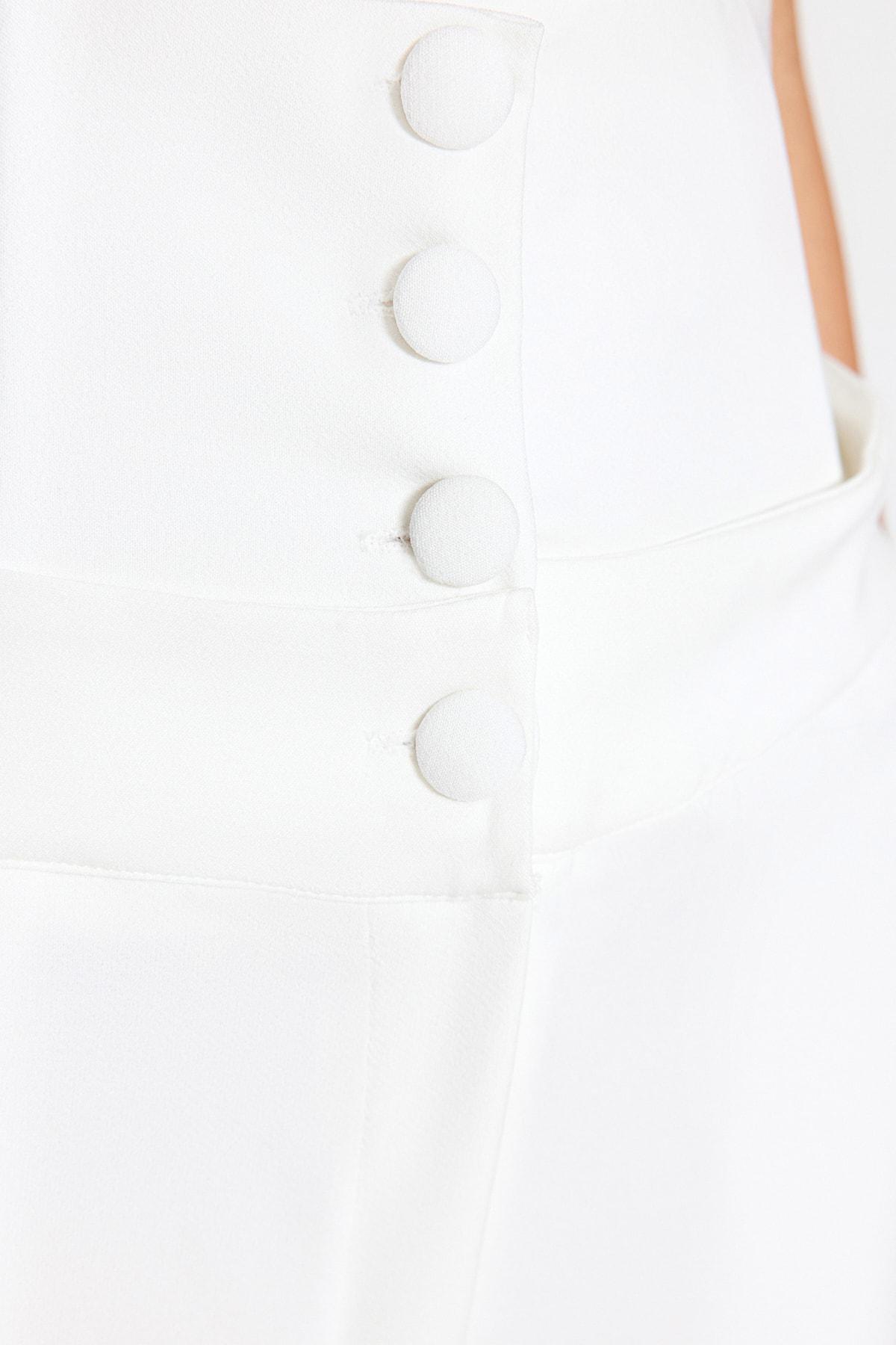 White High Waist Wide Leg Pants, , large image number 4