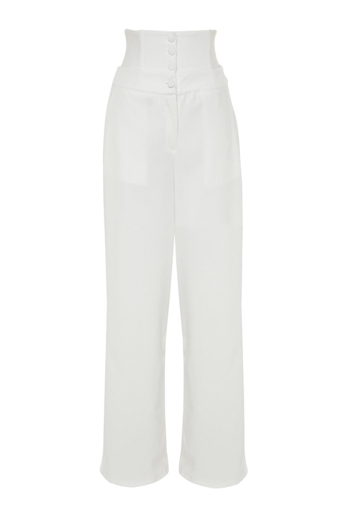 White High Waist Wide Leg Pants, , large image number 5