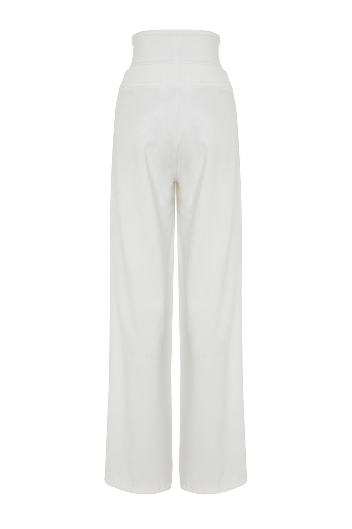 Trendyol - White High Waist Wide Leg Pants