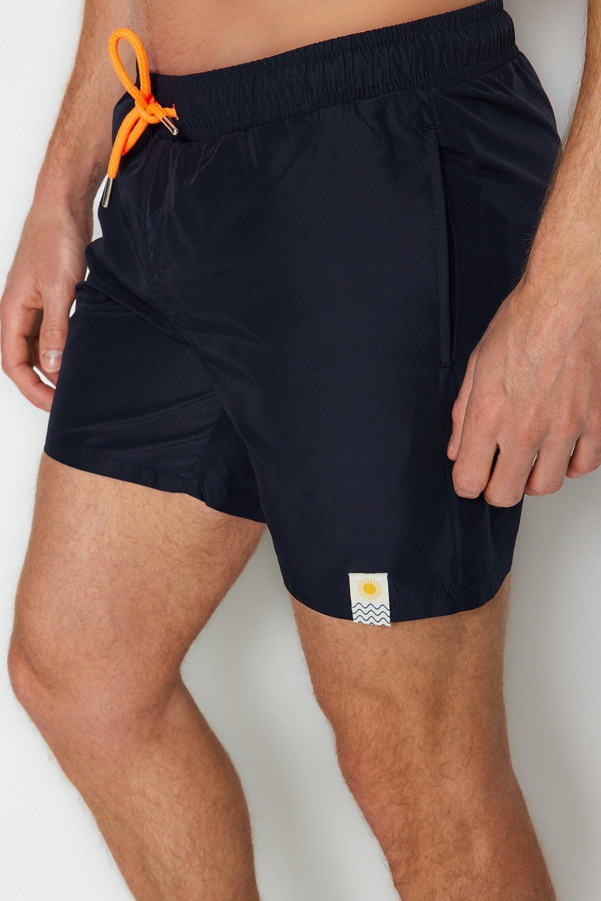 Navy Polyester Swim Shorts, , large image number 2