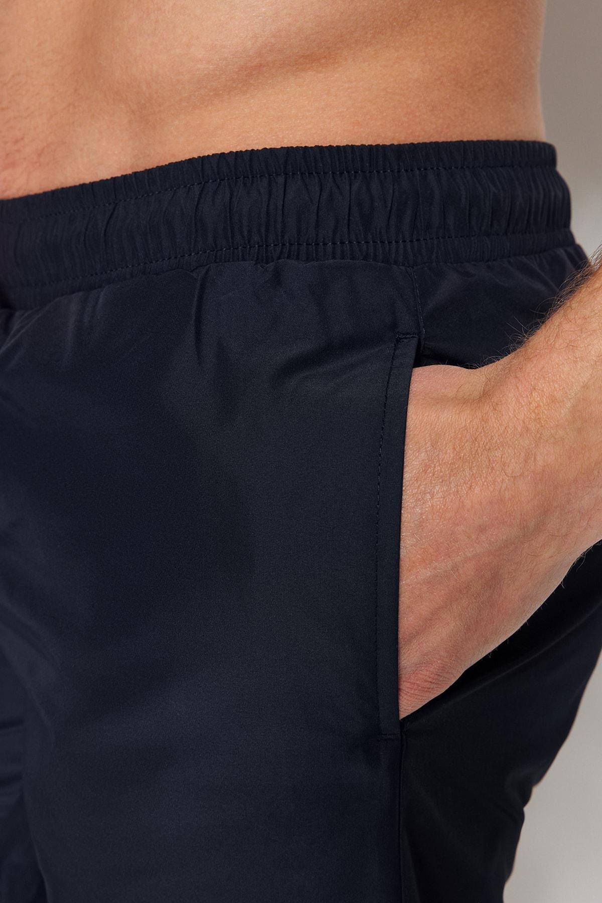 Navy Polyester Swim Shorts, , large image number 4
