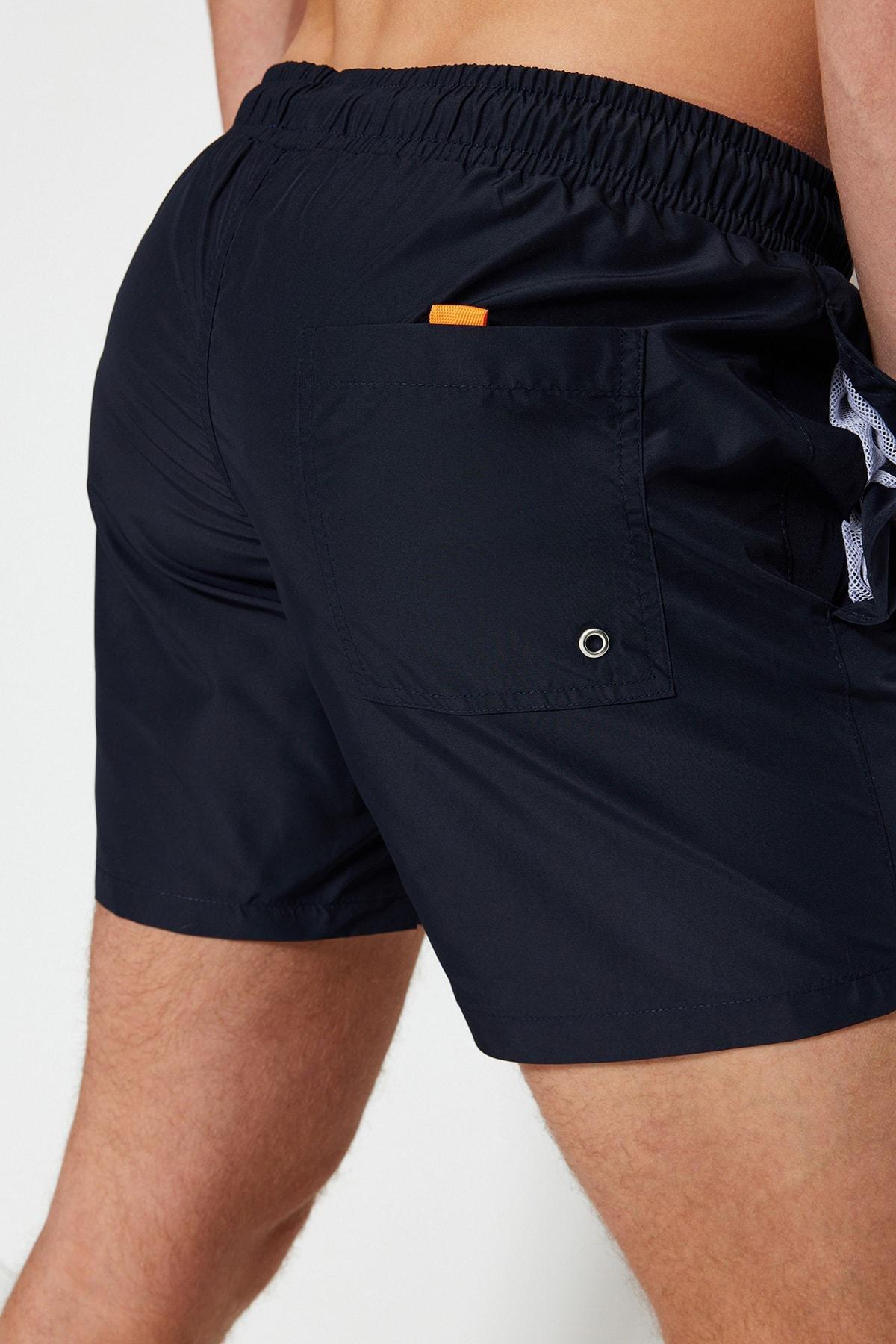 Navy Polyester Swim Shorts, , large image number 6