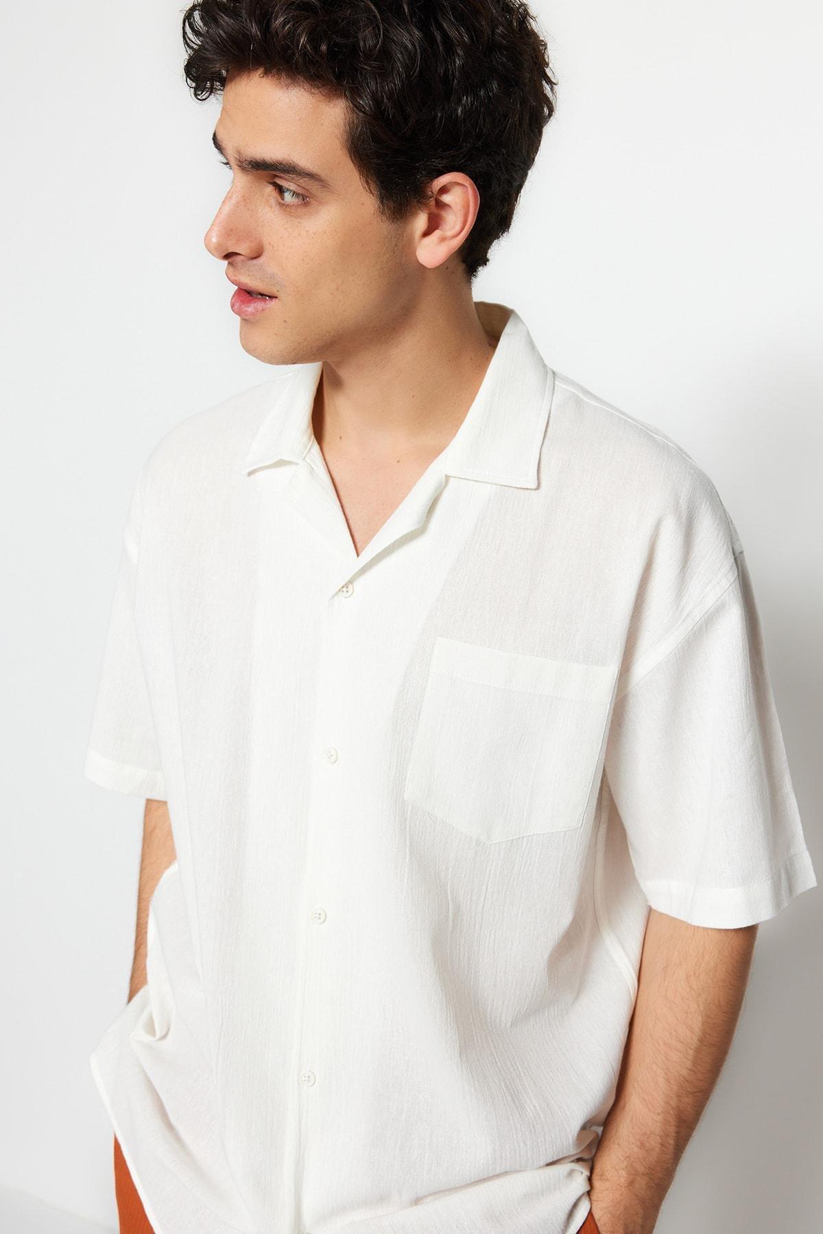 White Cotton Oversize Shirt, , large image number 1