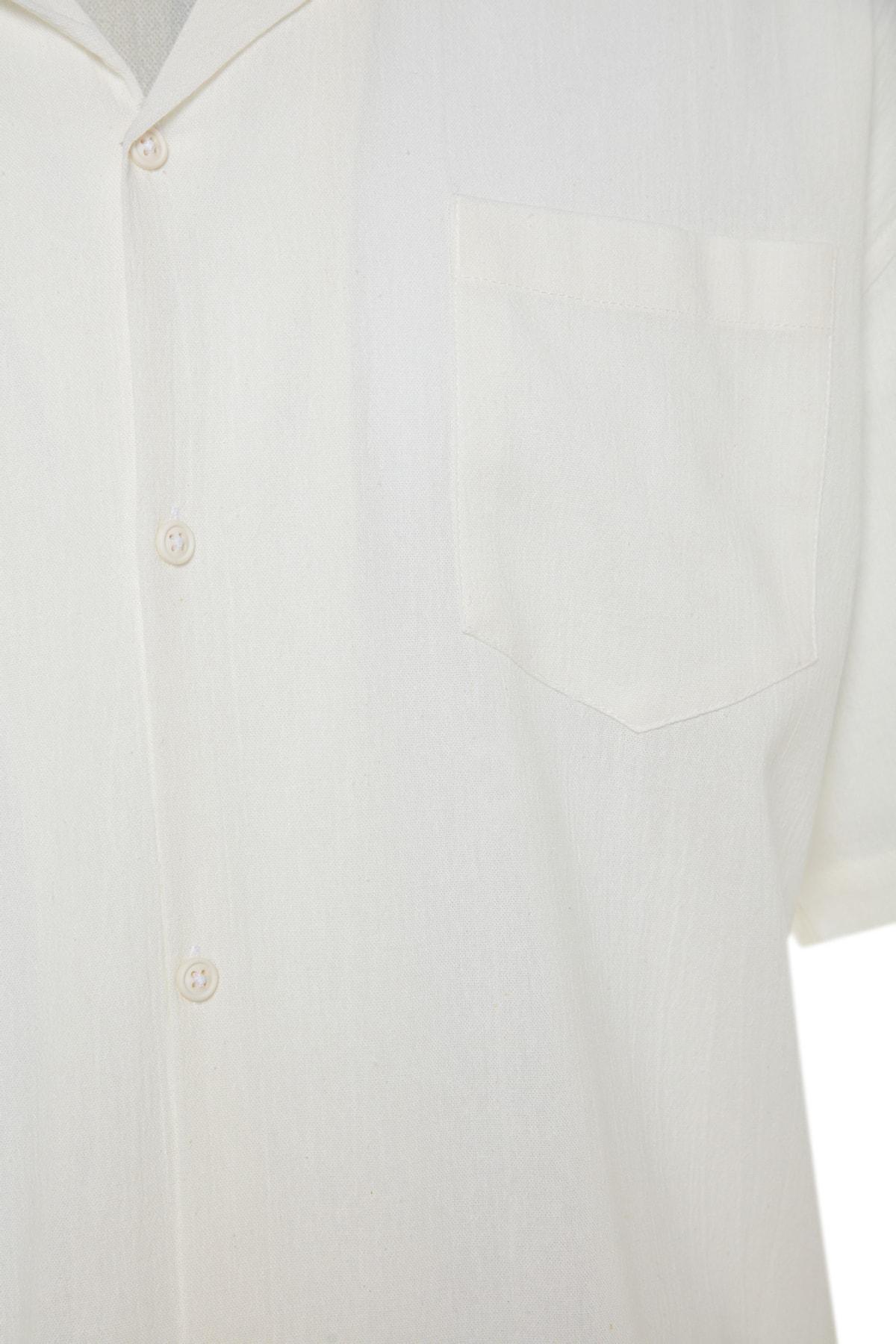 White Cotton Oversize Shirt, , large image number 5