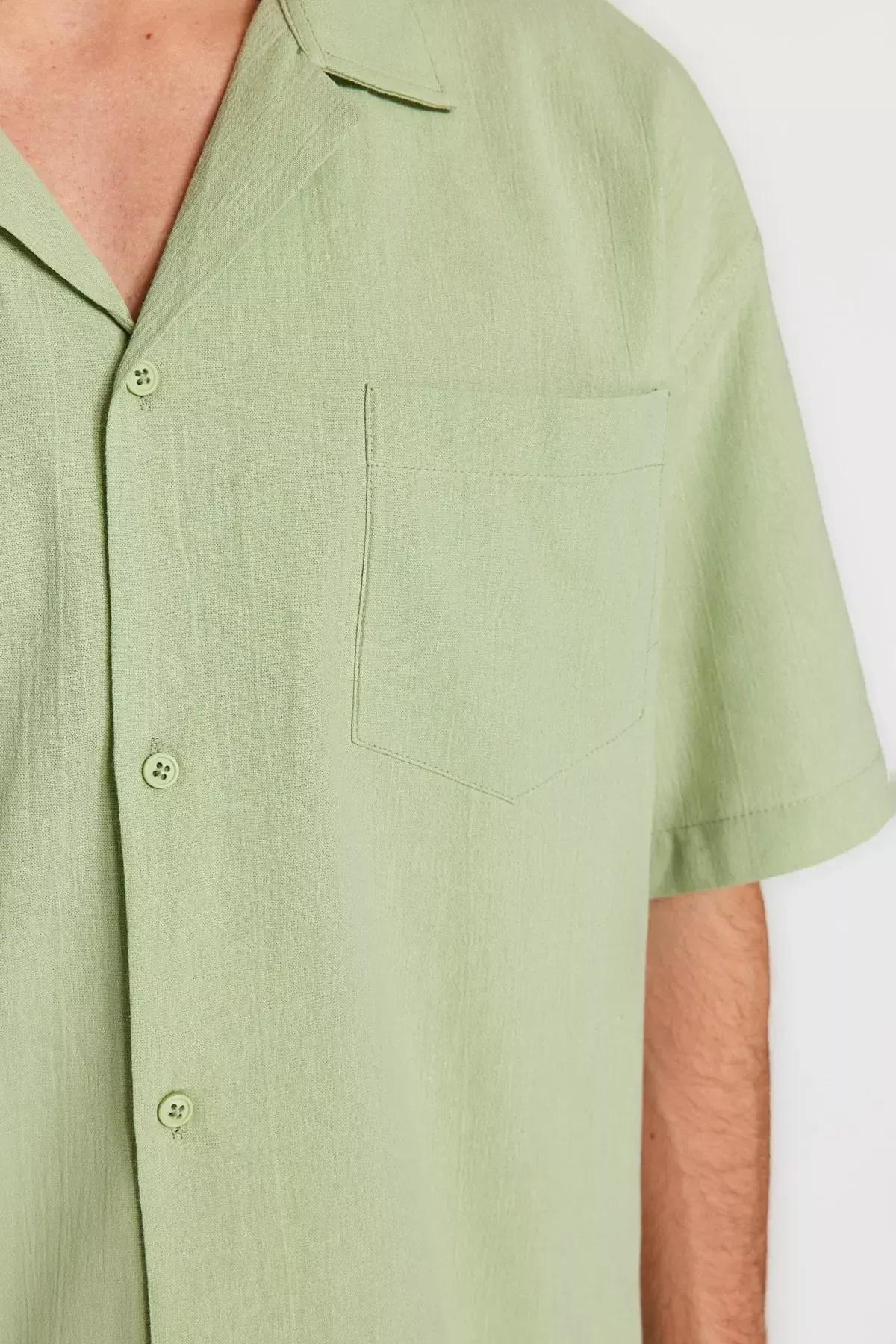 قميص قطن بقصة فضفاضة، أخضر, Green, large image number 4