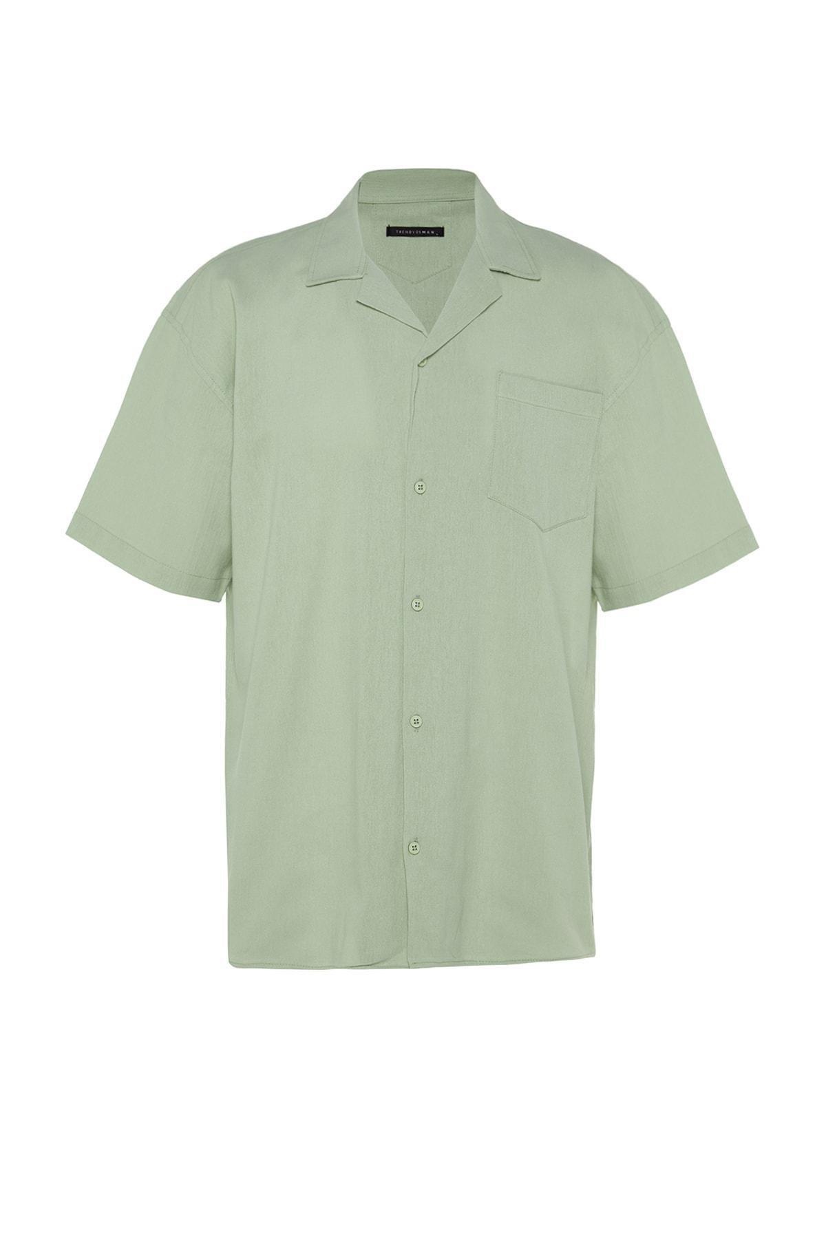 Green Cotton Oversize Shirt, , large image number 5