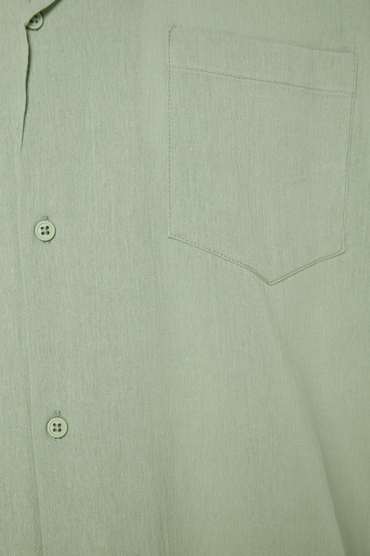 Green Cotton Oversize Shirt, , large image number 6
