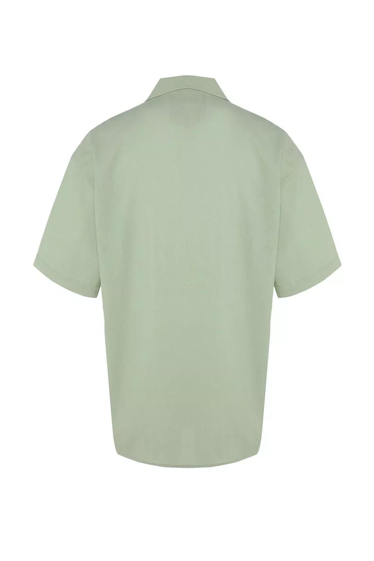 قميص قطن بقصة فضفاضة، أخضر, Green, large image number 6