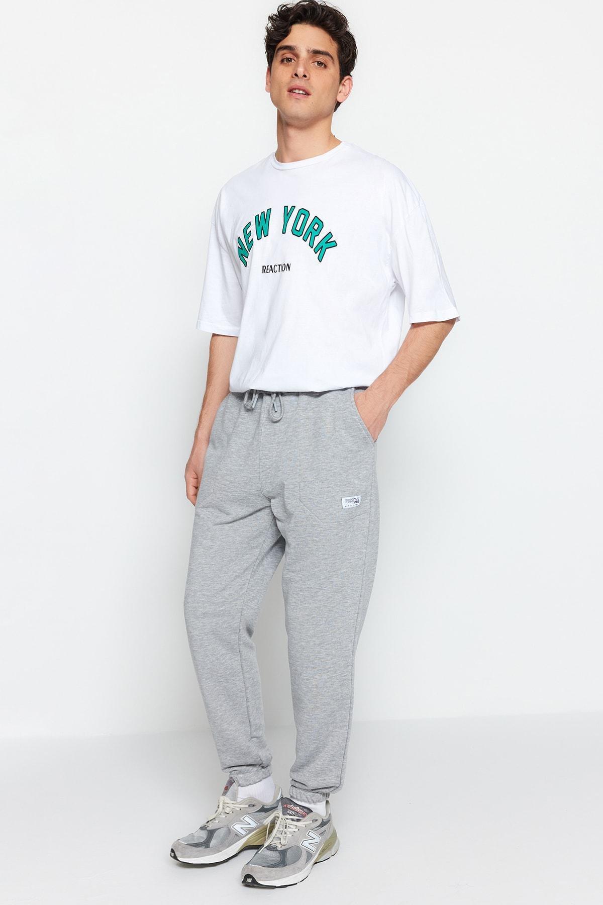 Gray Relaxed Sweatpants, , large image number 0