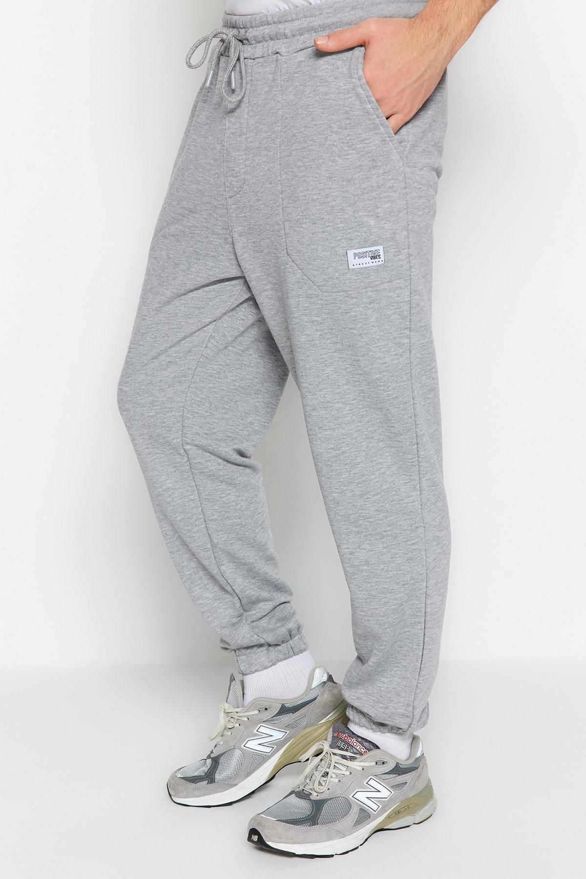 Gray Relaxed Sweatpants, , large image number 1