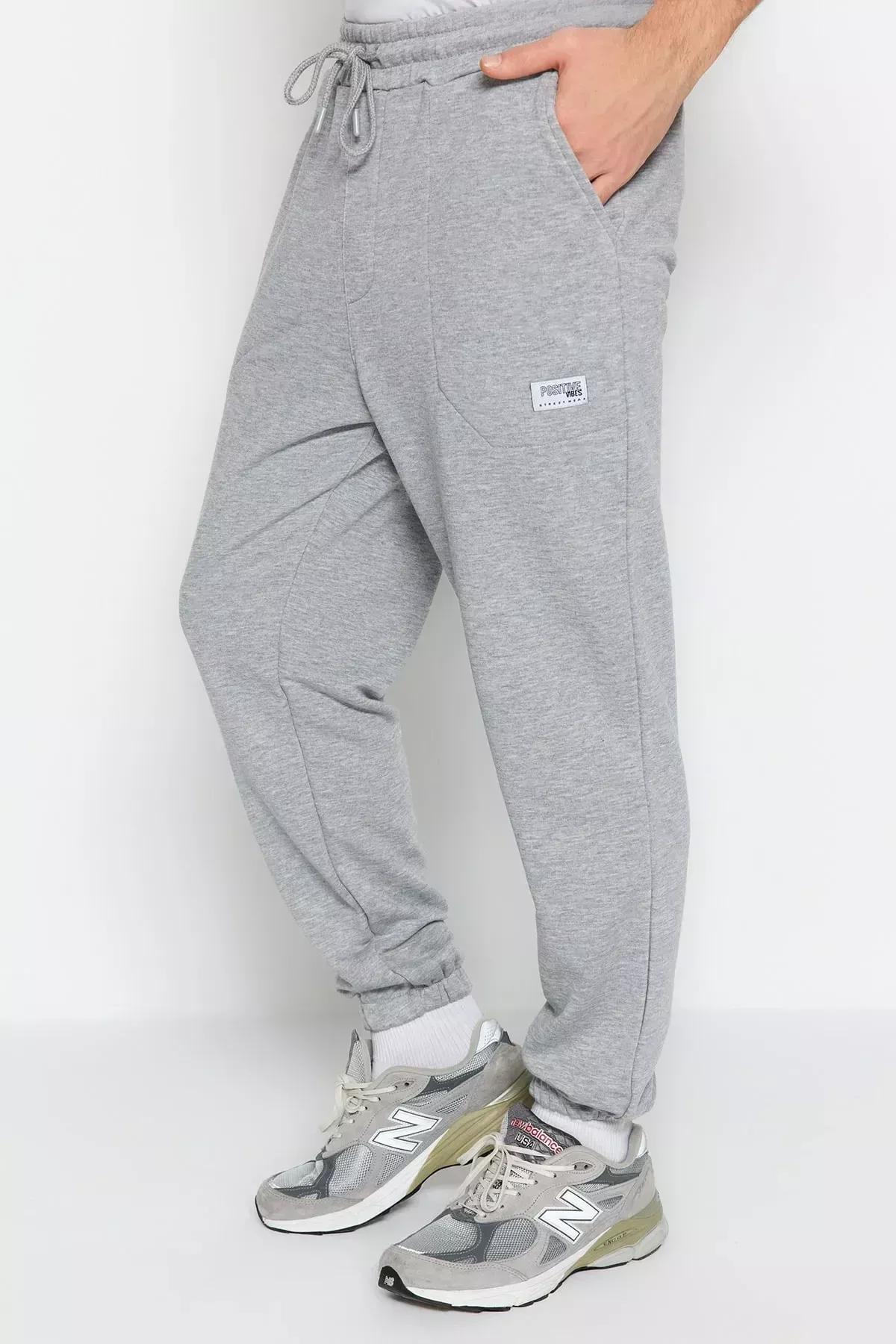 Gray Relaxed Sweatpants, Gray, large image number 1