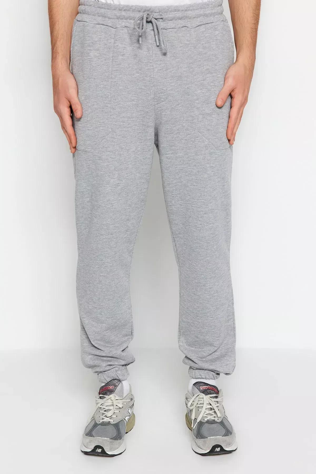 Gray Relaxed Sweatpants, Gray, large image number 3