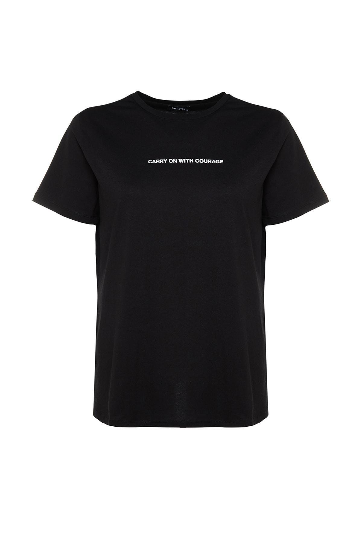 Black Graphic Plus Size T-Shirt, , large image number 5