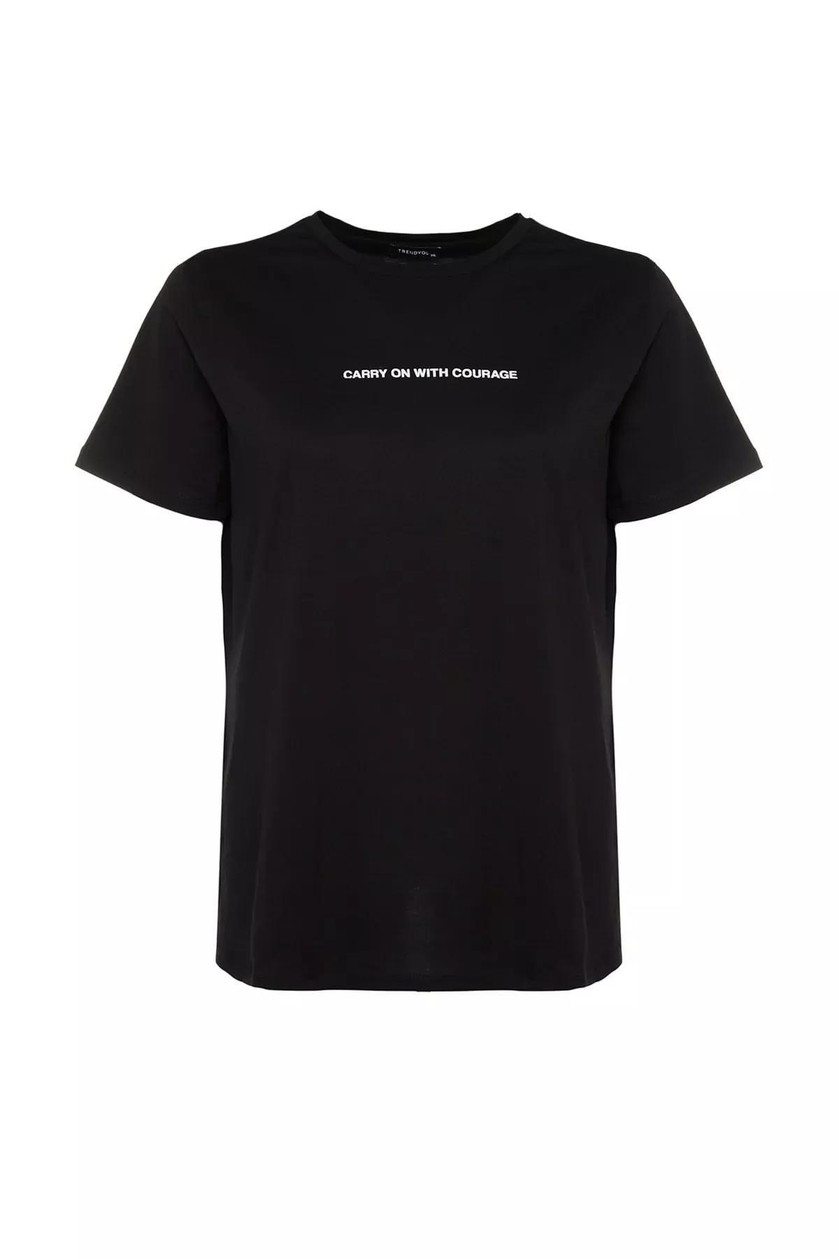 Black Graphic Plus Size T-Shirt, Black, large image number 5