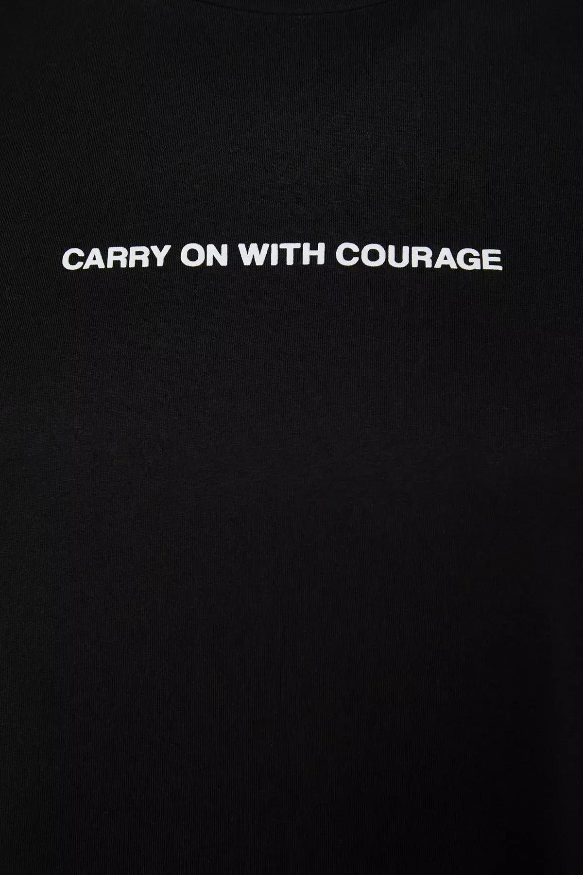 Black Graphic Plus Size T-Shirt, Black, large image number 6