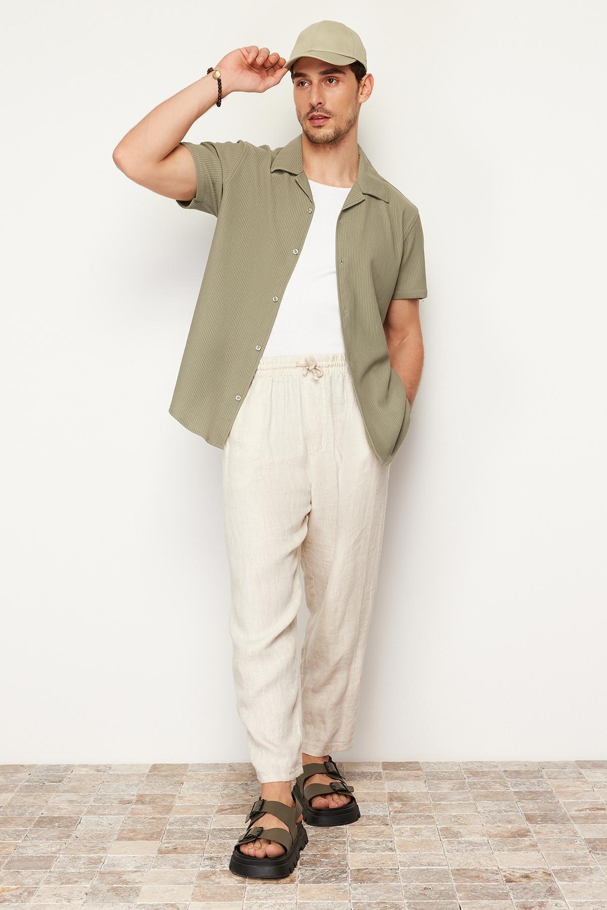 Green Short Sleeve Collared Shirt, , large image number 1