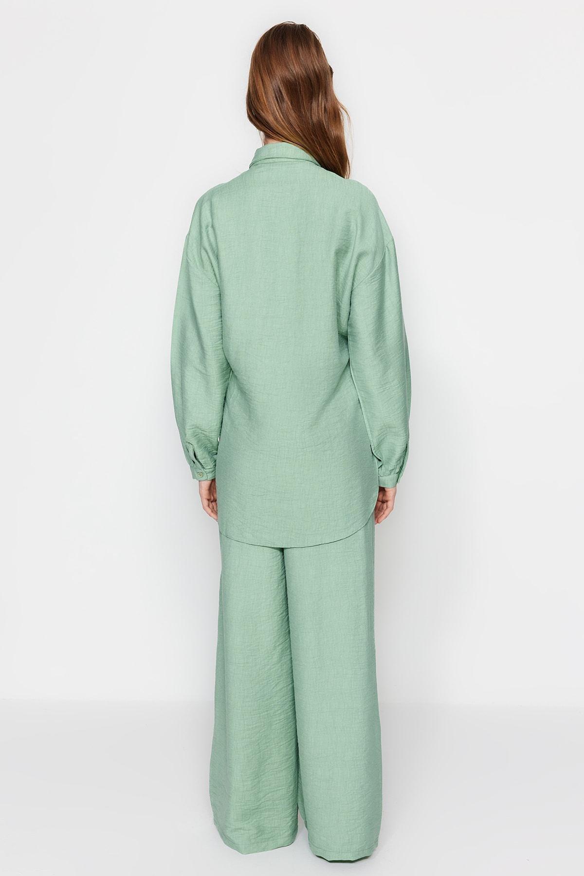 طقم متناسق بقميص بياقة، كاكي, Khaki, large image number 4