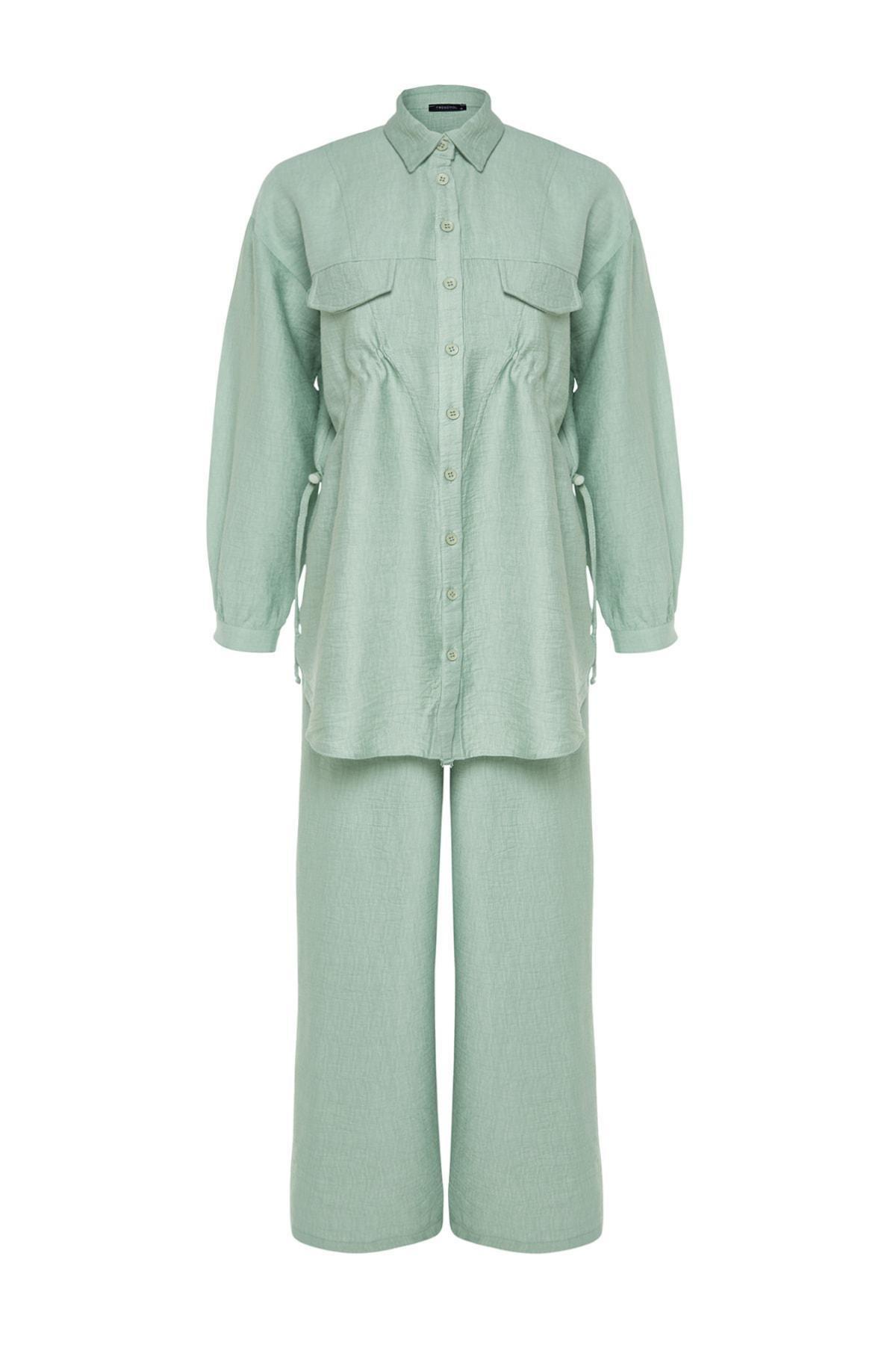 طقم متناسق بقميص بياقة، كاكي, Khaki, large image number 5