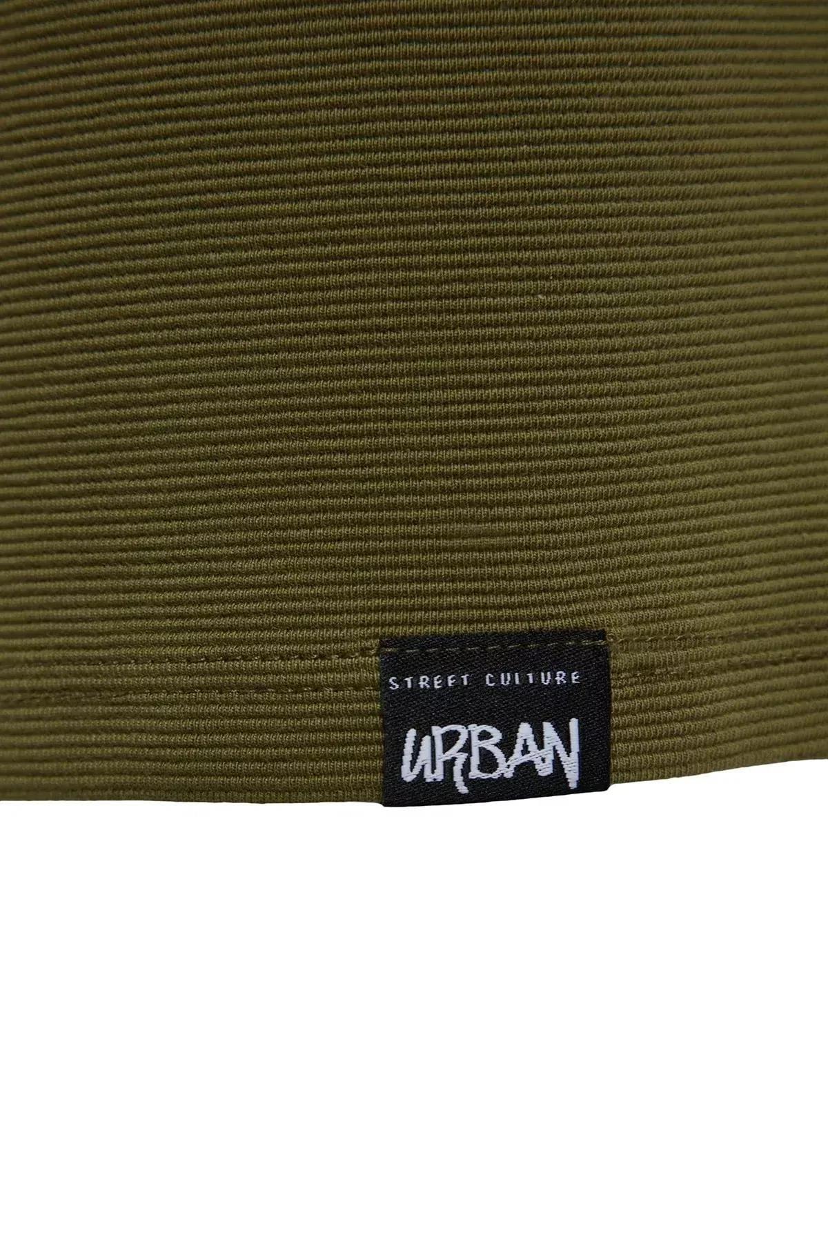 Khaki Straight Mid Waist Shorts, , large image number 7