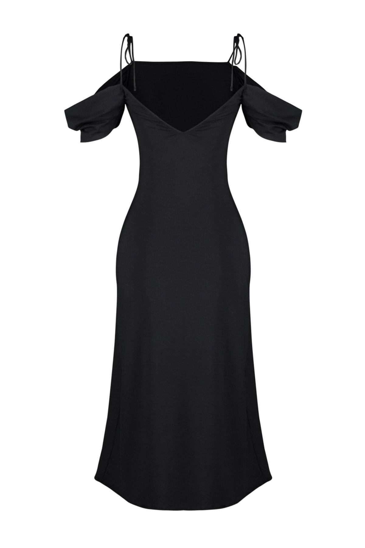 Black Sqaure Collar Shift Dress, , large image number 7