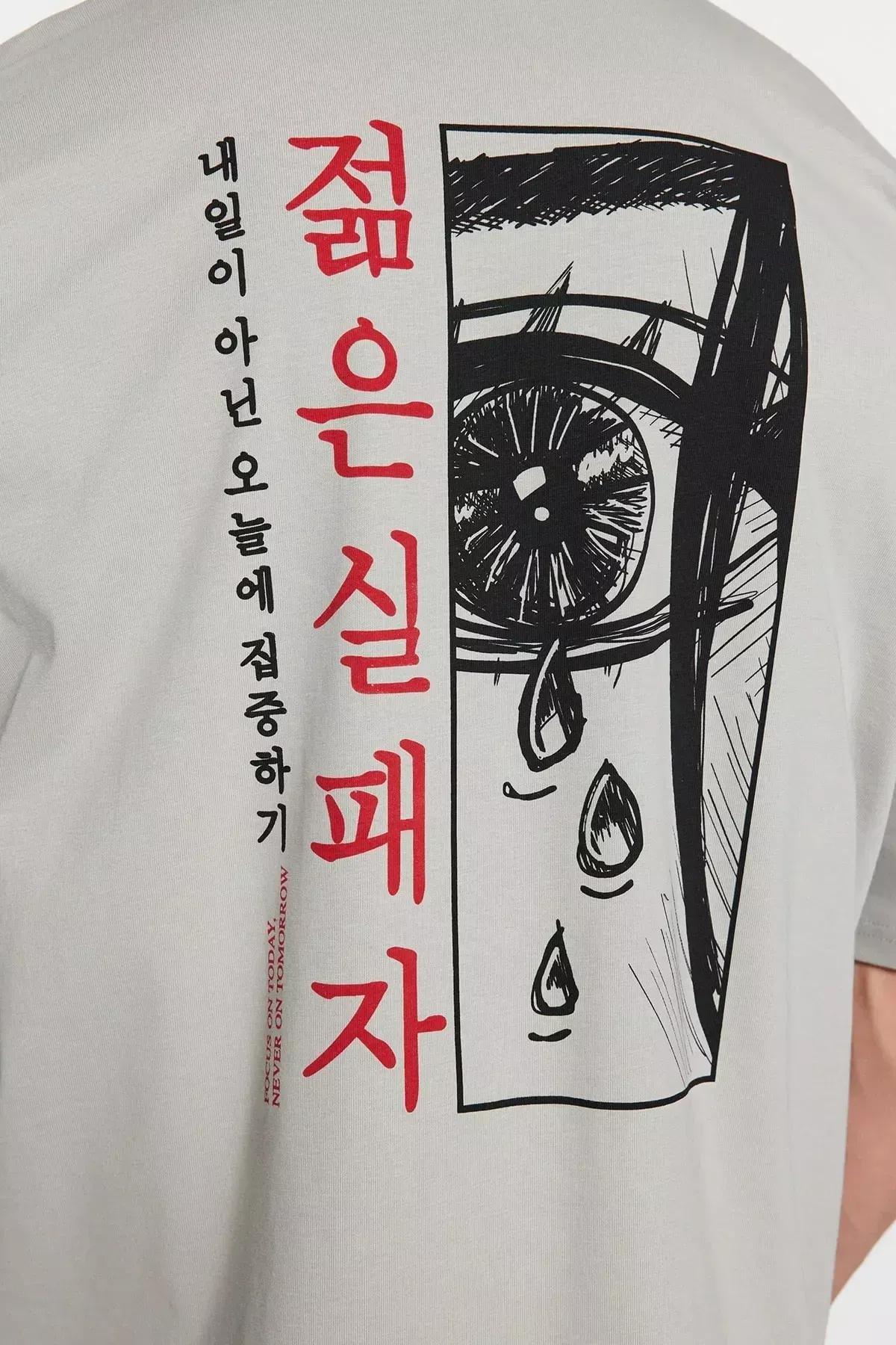 تيشيرت بقصة فضفاضة، رمادي, Gray, large image number 7