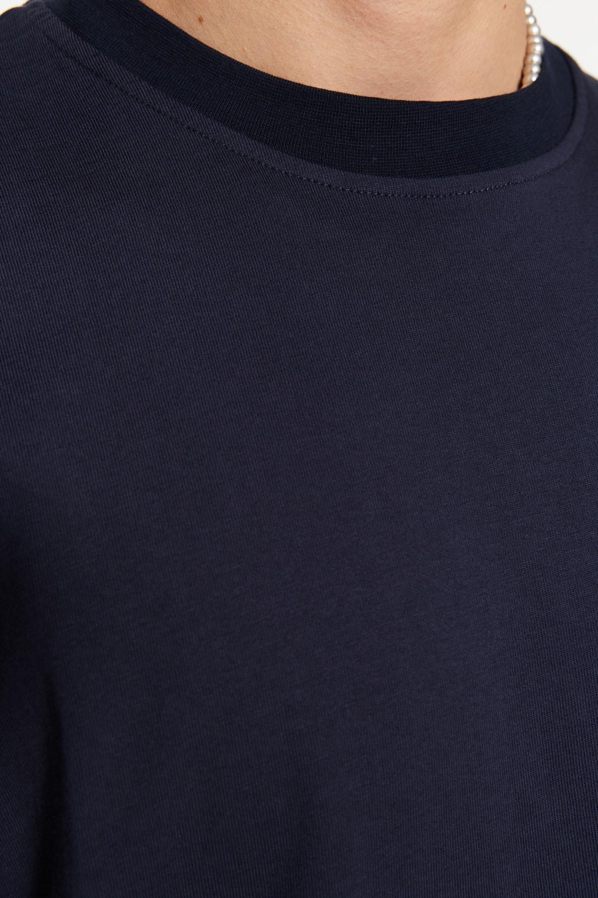 Blue Printed Oversize T-Shirt, , large image number 4