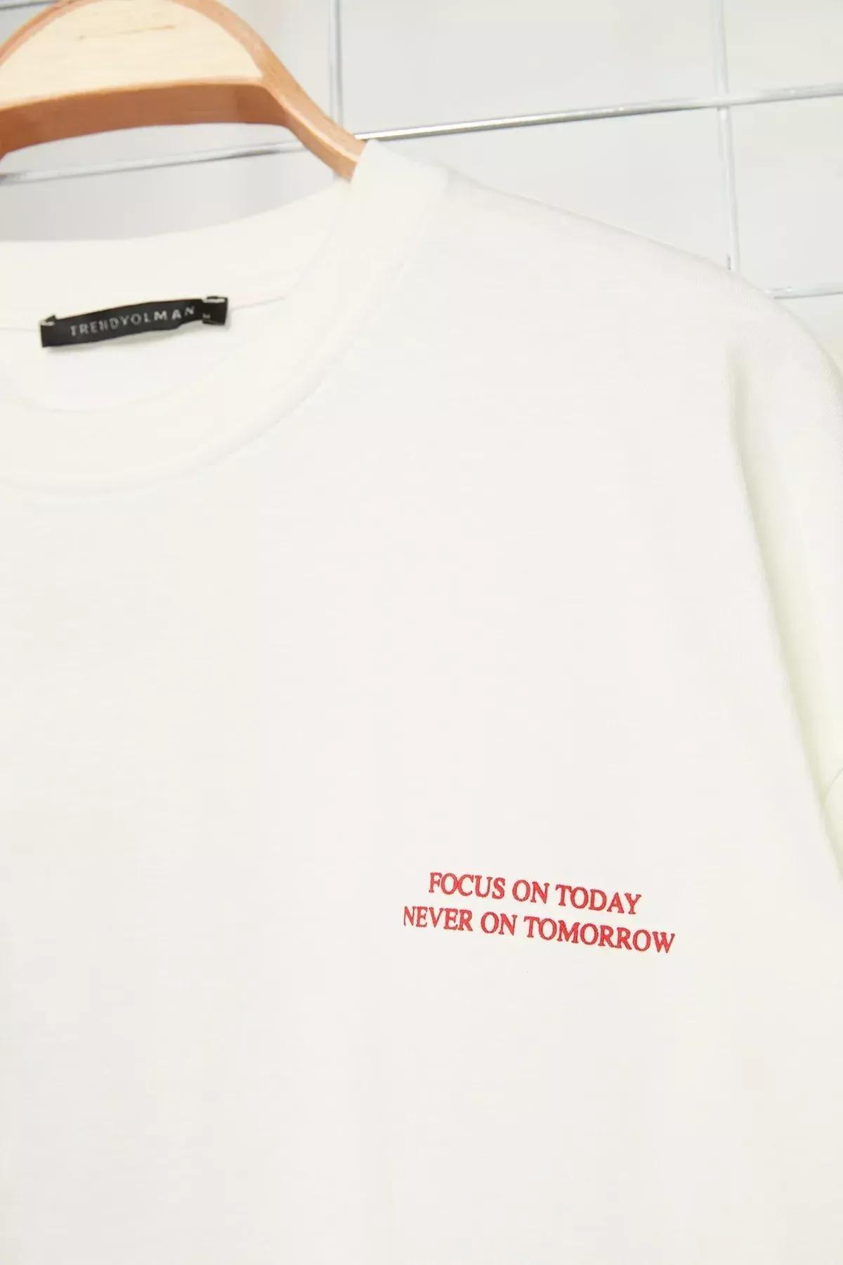 Cream Printed Oversize T-Shirt, Ecru, large image number 5