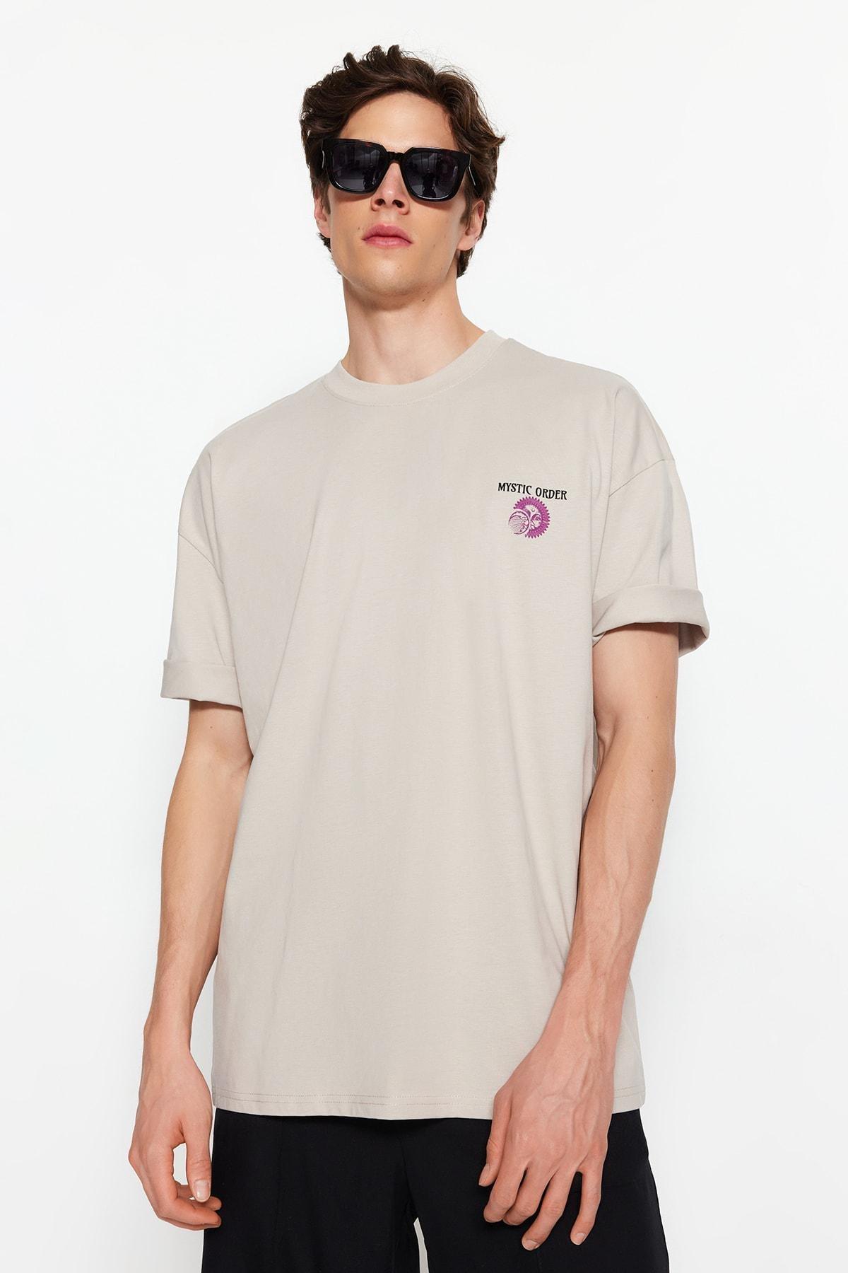 Grey Printed Oversize T-Shirt, , large image number 2