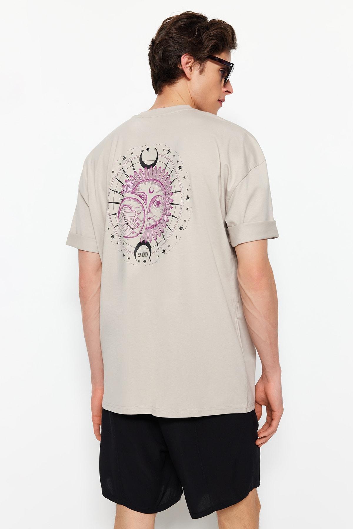 Grey Printed Oversize T-Shirt, , large image number 3