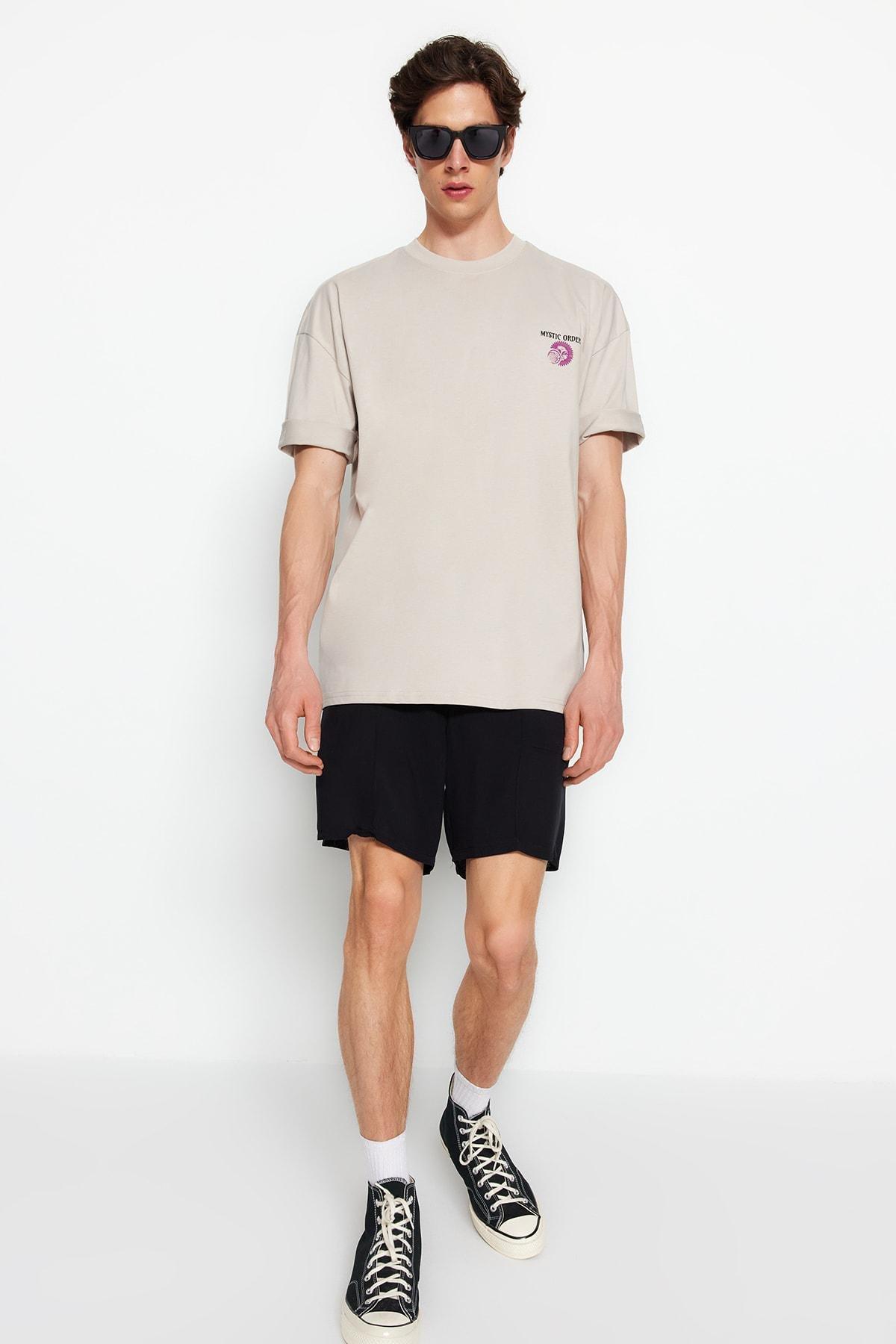 Grey Printed Oversize T-Shirt, , large image number 5