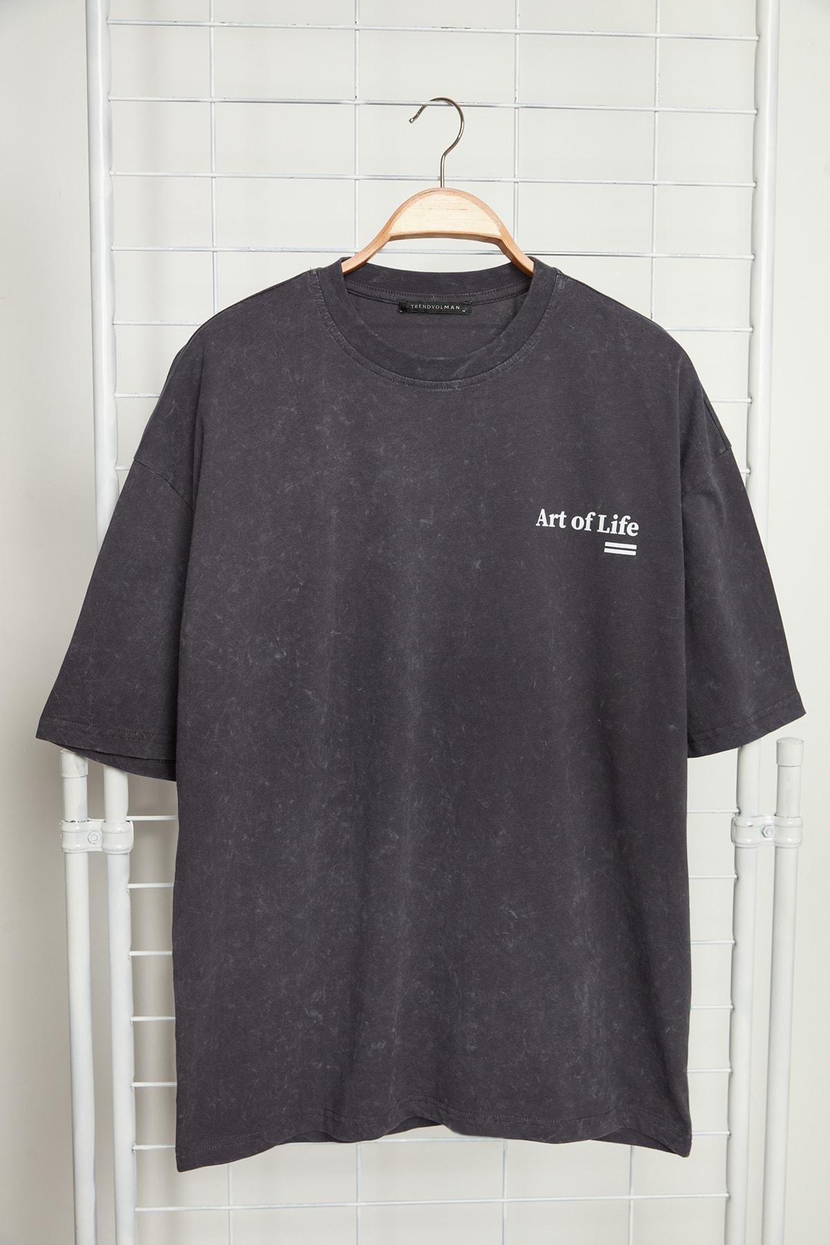 Grey Graphic Oversize T-Shirt, , large image number 0