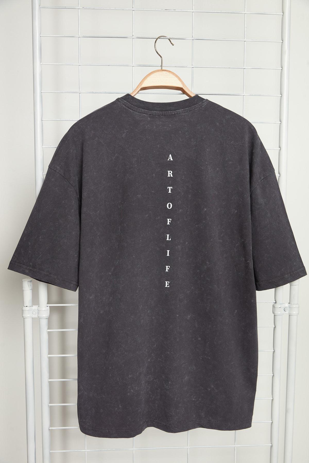 Grey Graphic Oversize T-Shirt, , large image number 1