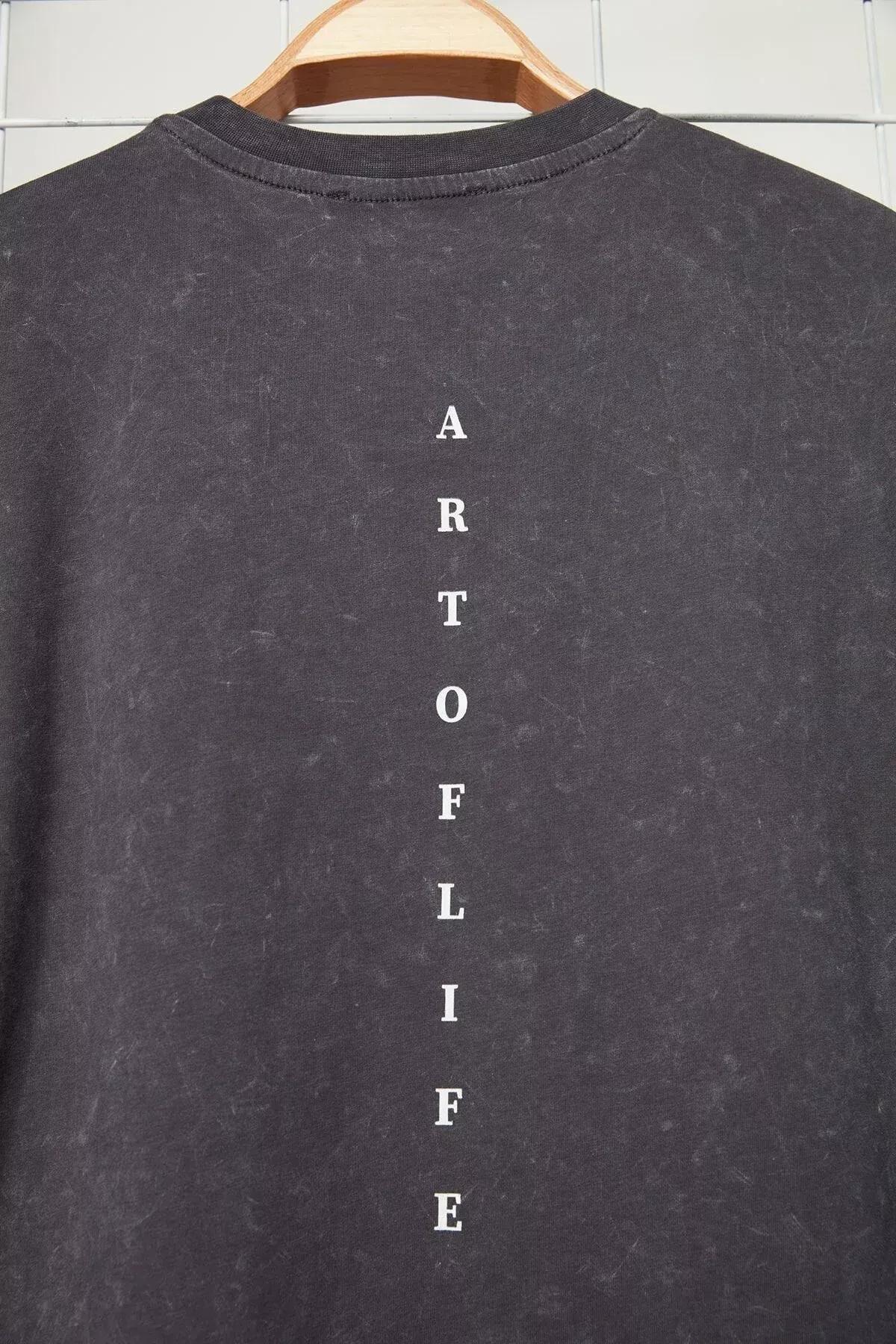 Grey Graphic Oversize T-Shirt, Gray, large image number 9