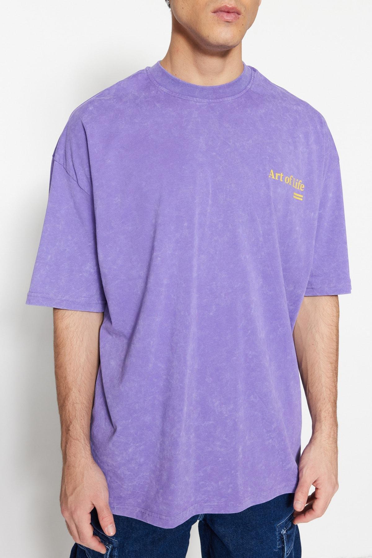 Purple Graphic Oversize T-Shirt, , large image number 2
