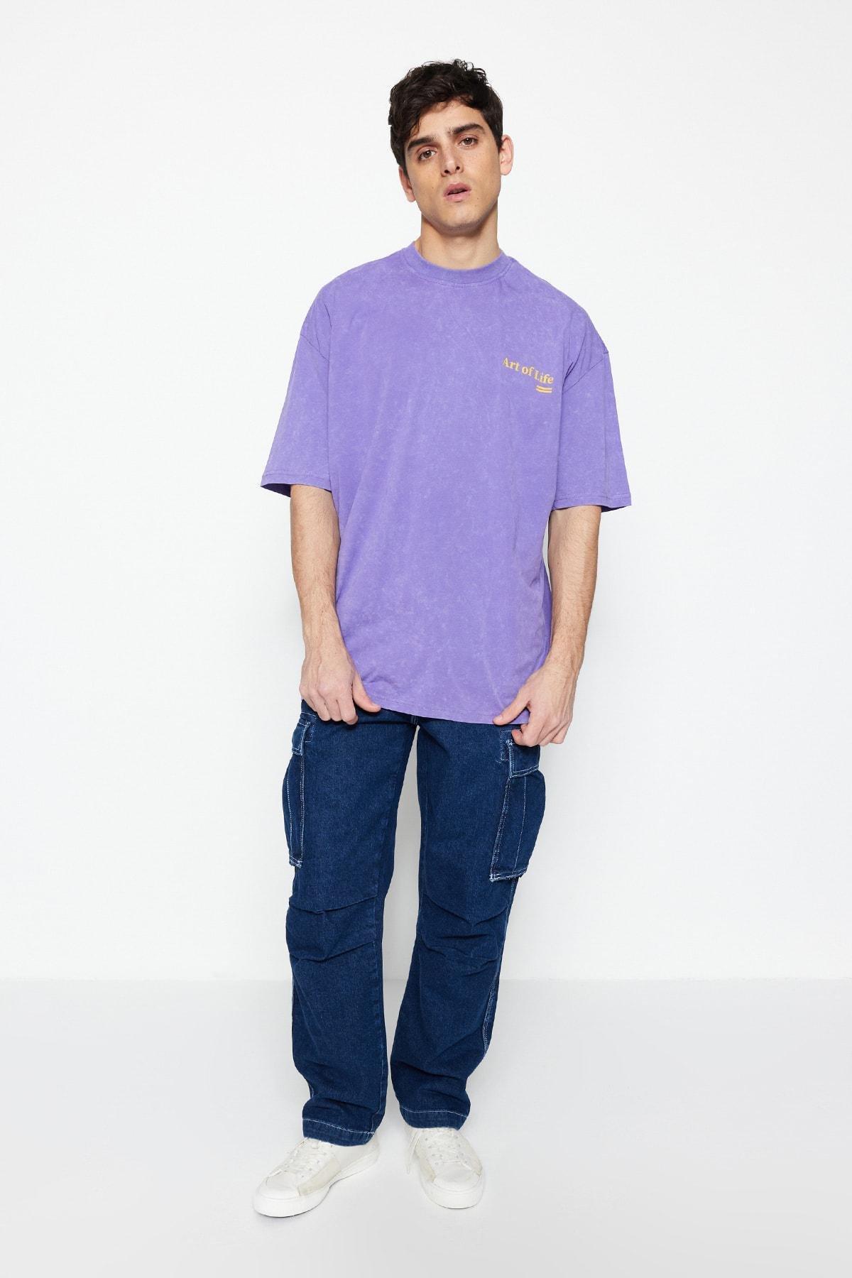 Purple Graphic Oversize T-Shirt, , large image number 3