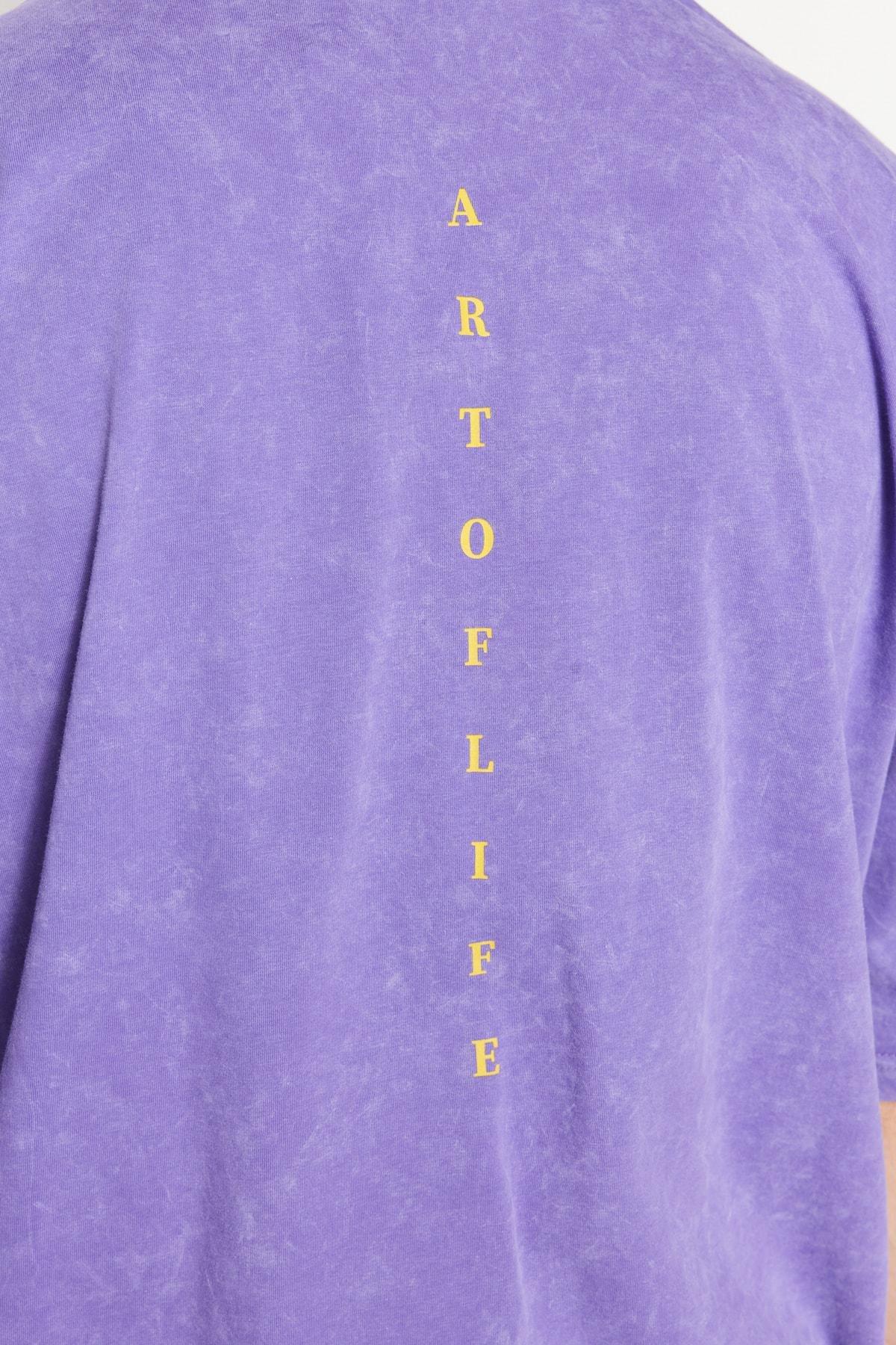 Purple Graphic Oversize T-Shirt, , large image number 4